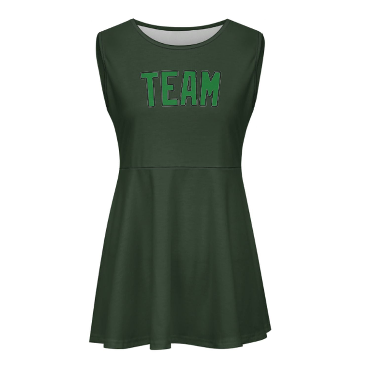 Abito da cheerleader verde smeraldo e verde abete su misura