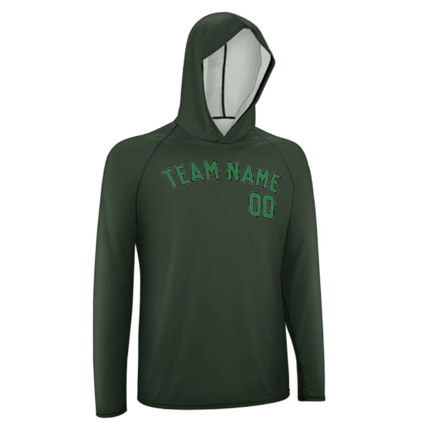 Maßgeschneidertes Tannengrün Smaragdgrün UV-Hoodie