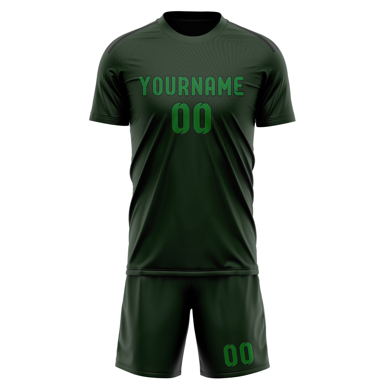 Maßgeschneidertes Professionelles Tannengrün Smaragdgrün Fußballtrikot-Set