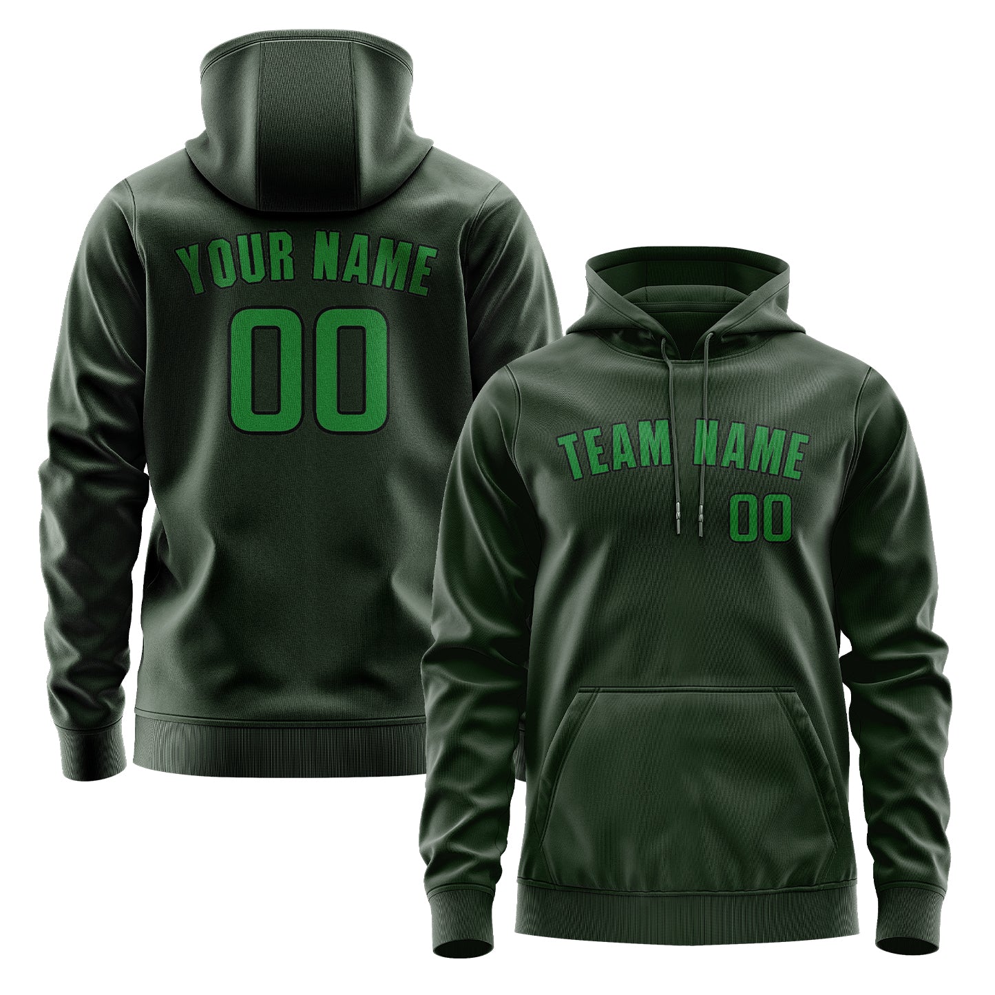 Maßgeschneidertes Tannengrün Smaragdgrün Hoodie