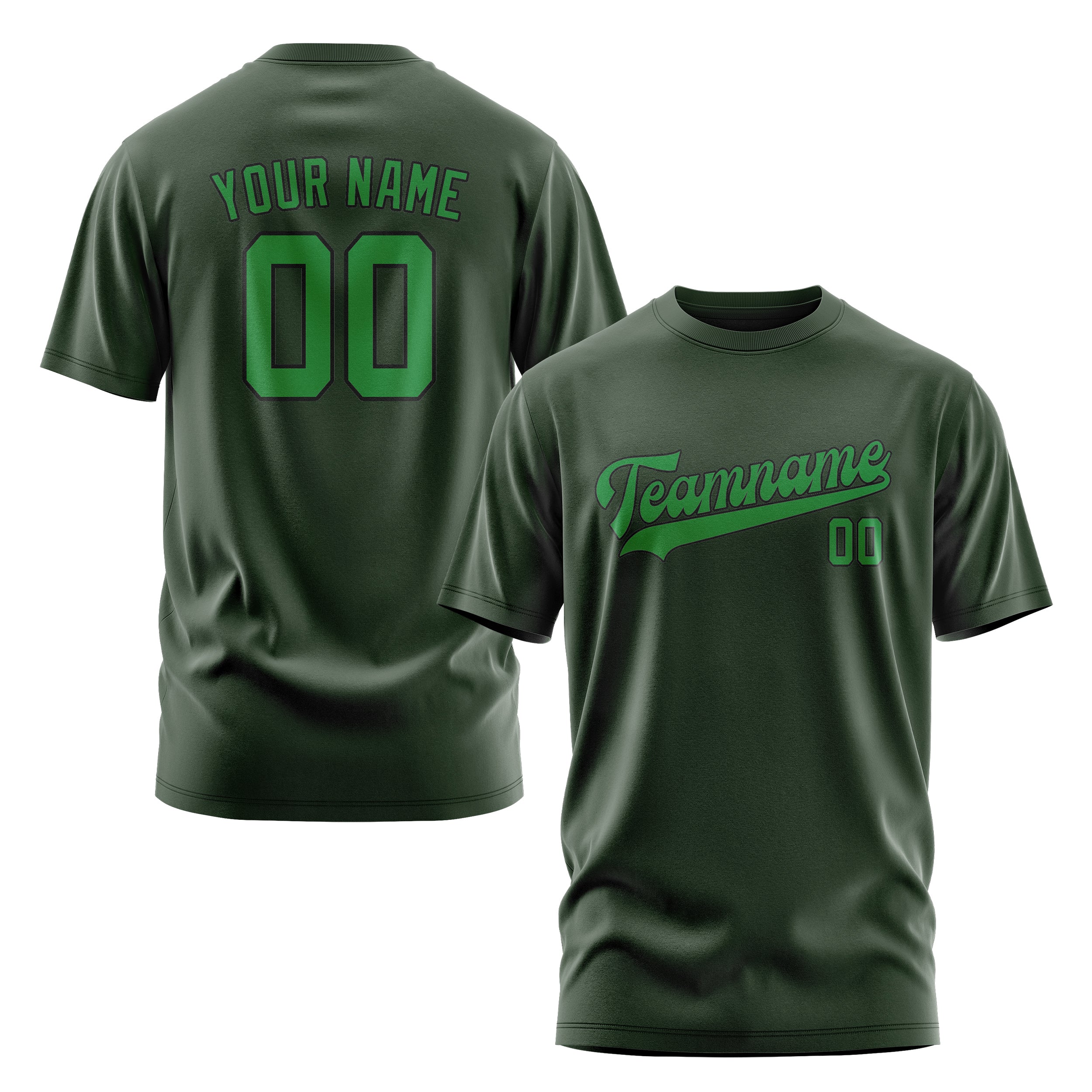 Maßgeschneidertes Tannengrün Smaragdgrün T-Shirt