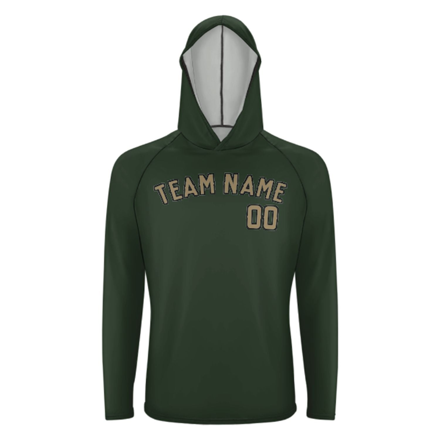 Maßgeschneidertes Tannengrün Hellkhaki UV-Hoodie