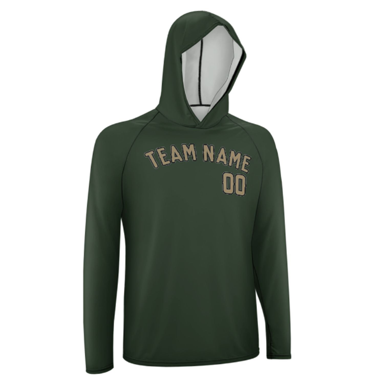 Maßgeschneidertes Tannengrün Hellkhaki UV-Hoodie