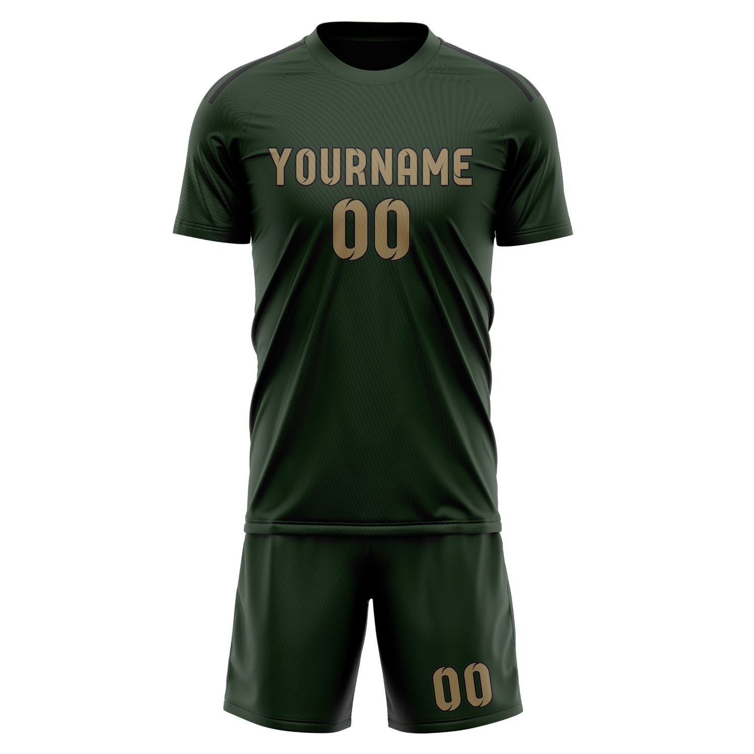 Maßgeschneidertes Professionelles Tannengrün Hellkhaki Fußballtrikot-Set
