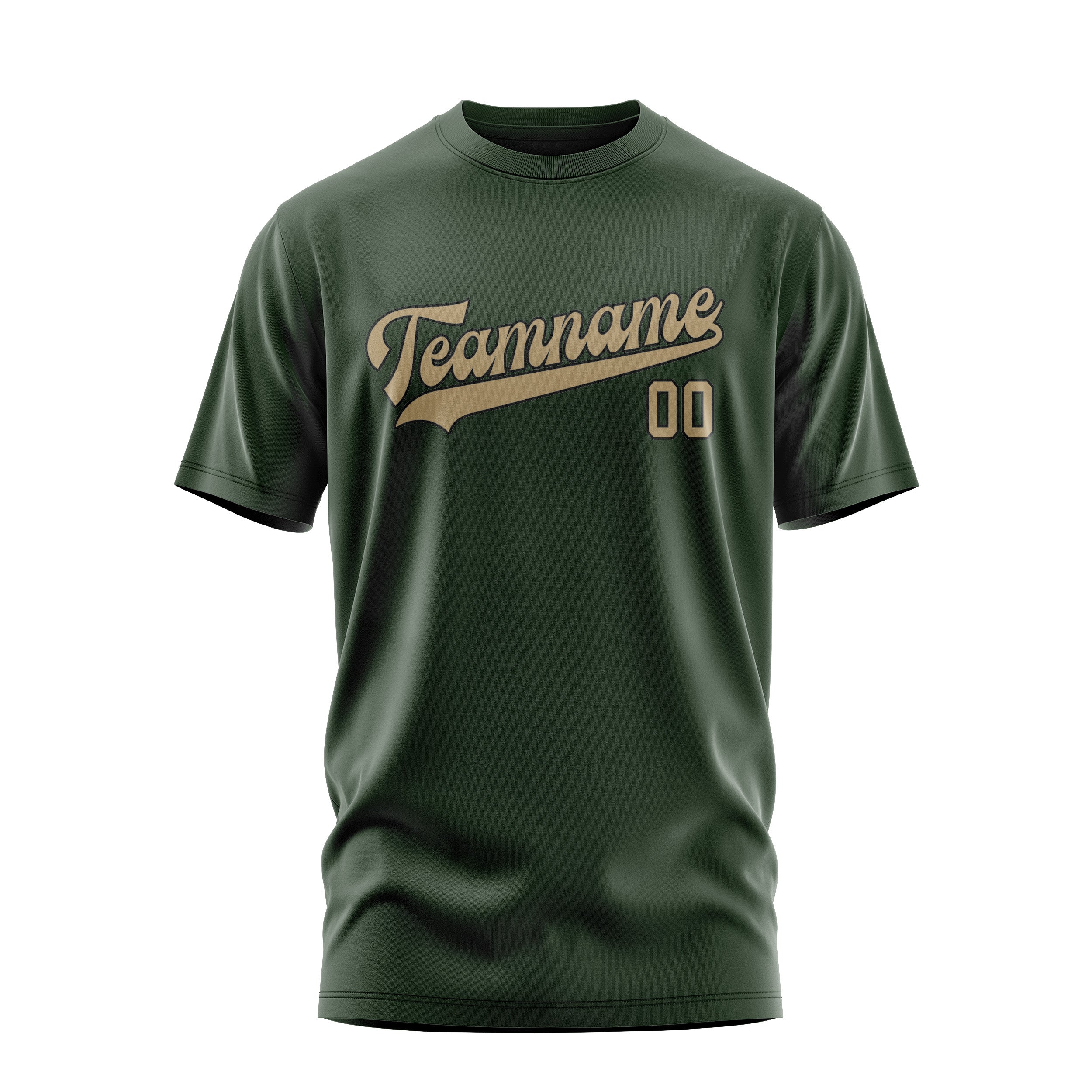 Maßgeschneidertes Tannengrün Hellkhaki T-Shirt