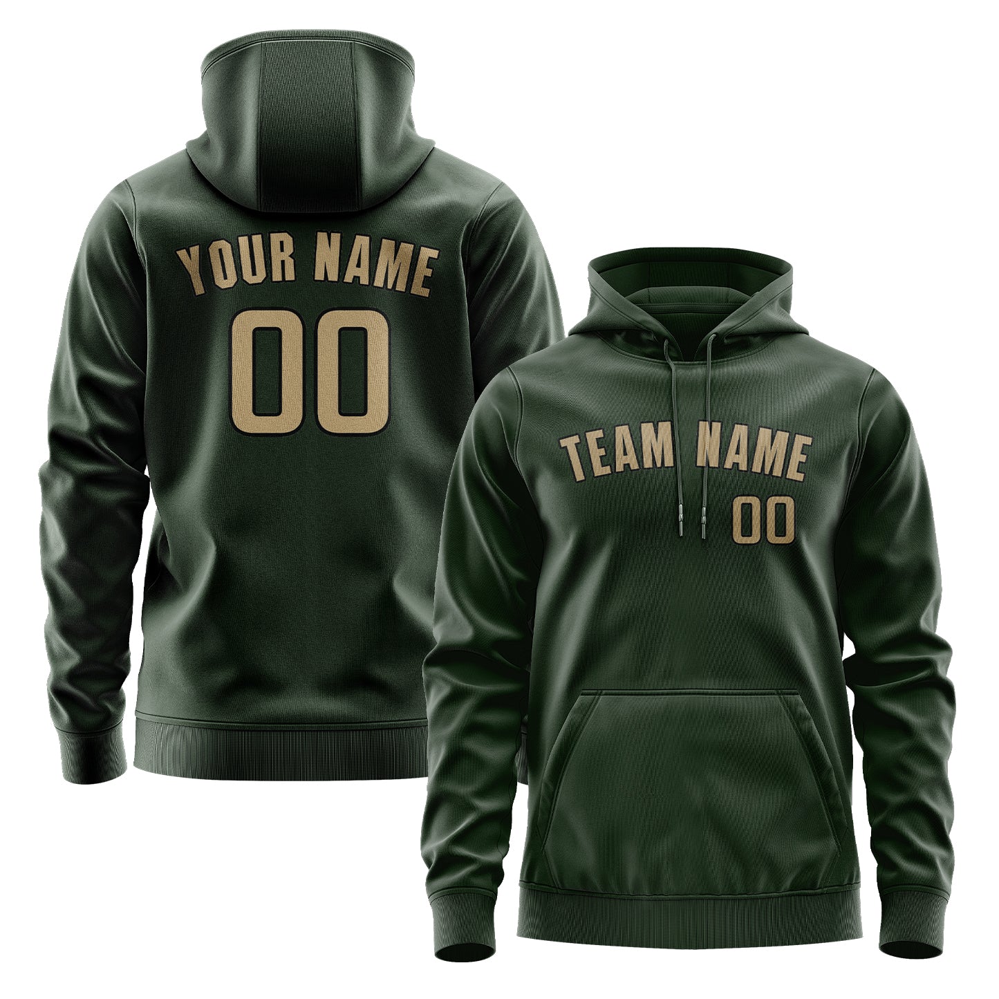 Maßgeschneidertes Tannengrün Hellkhaki Hoodie