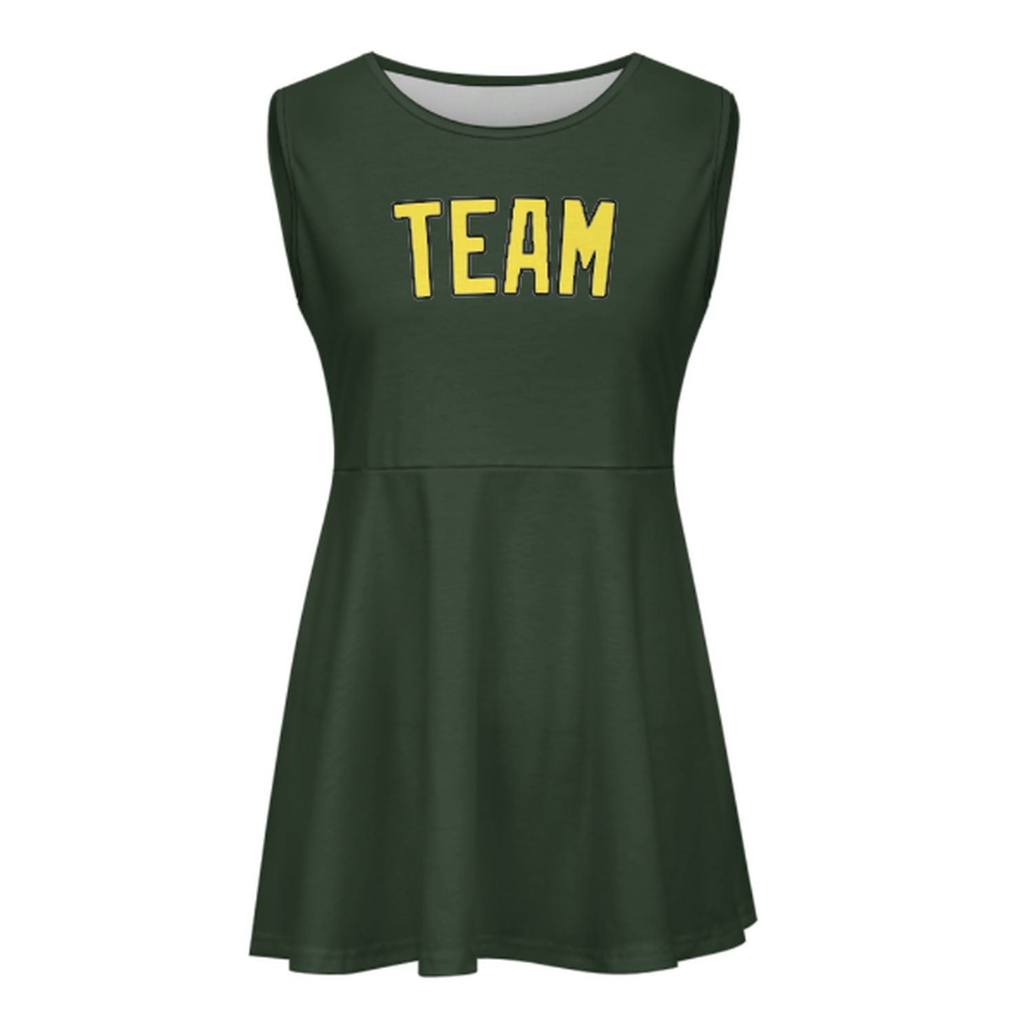 Abito da cheerleader giallo pallido verde pino su misura