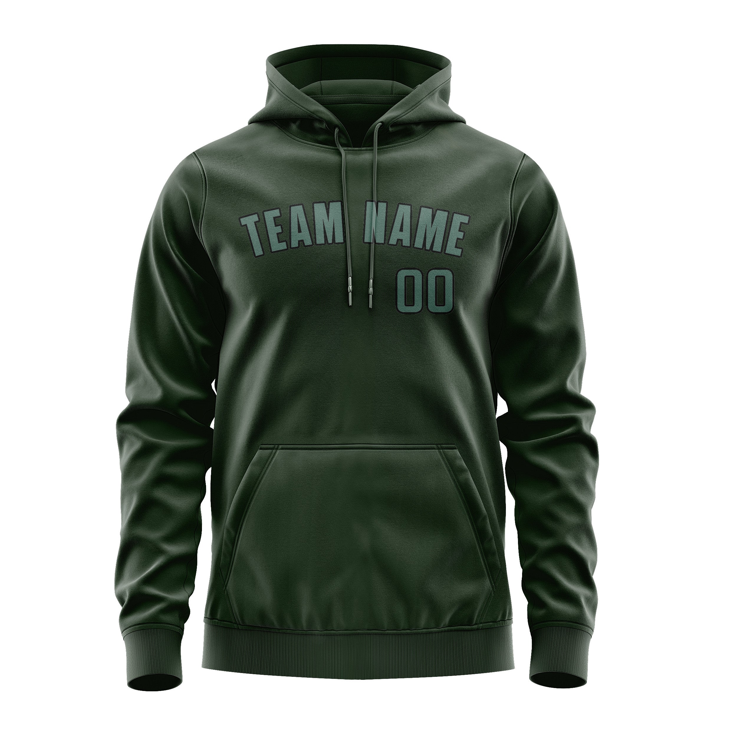 Maßgeschneidertes Tannengrün Blaugrün Hoodie