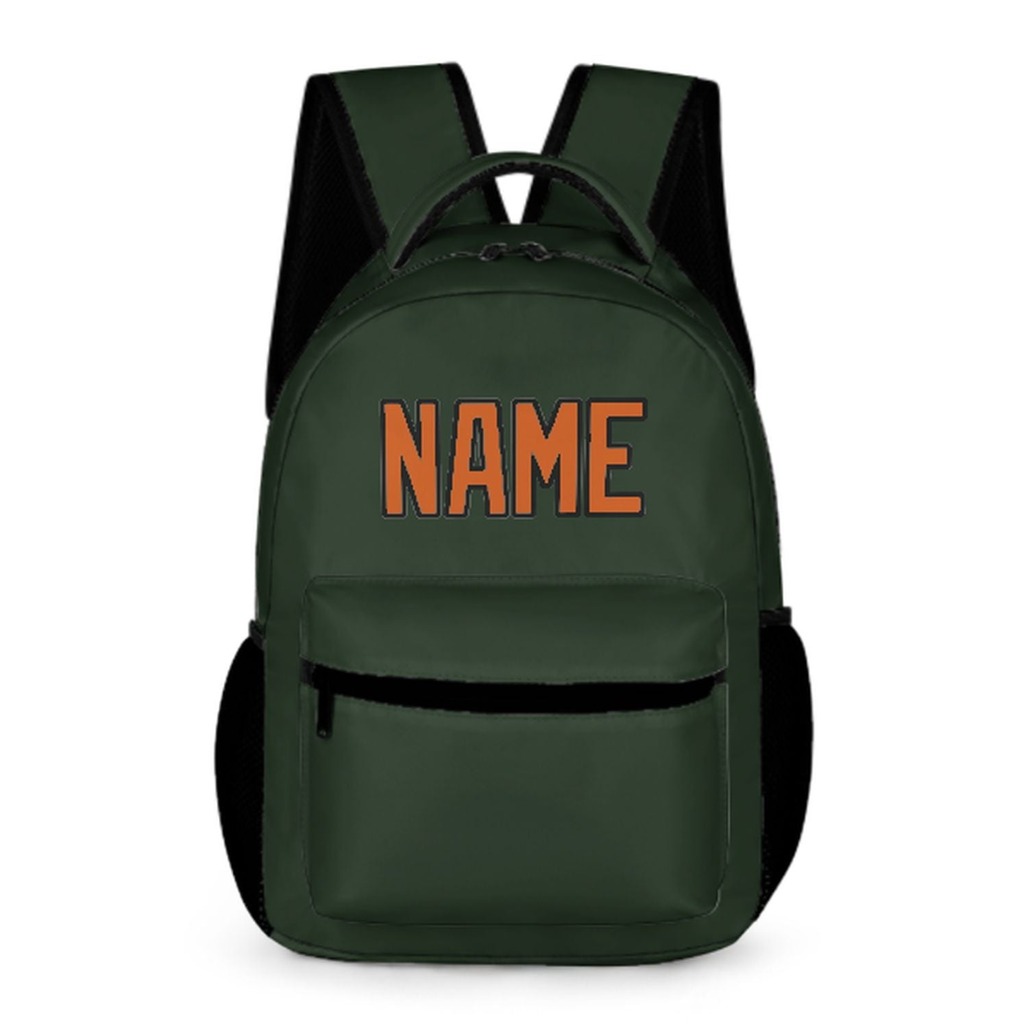 Maßgeschneidertes Tannengrün Orange Kinderrucksack
