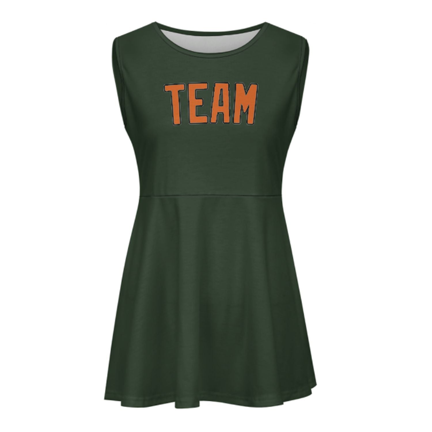 Abito da cheerleader arancione verde pino su misura