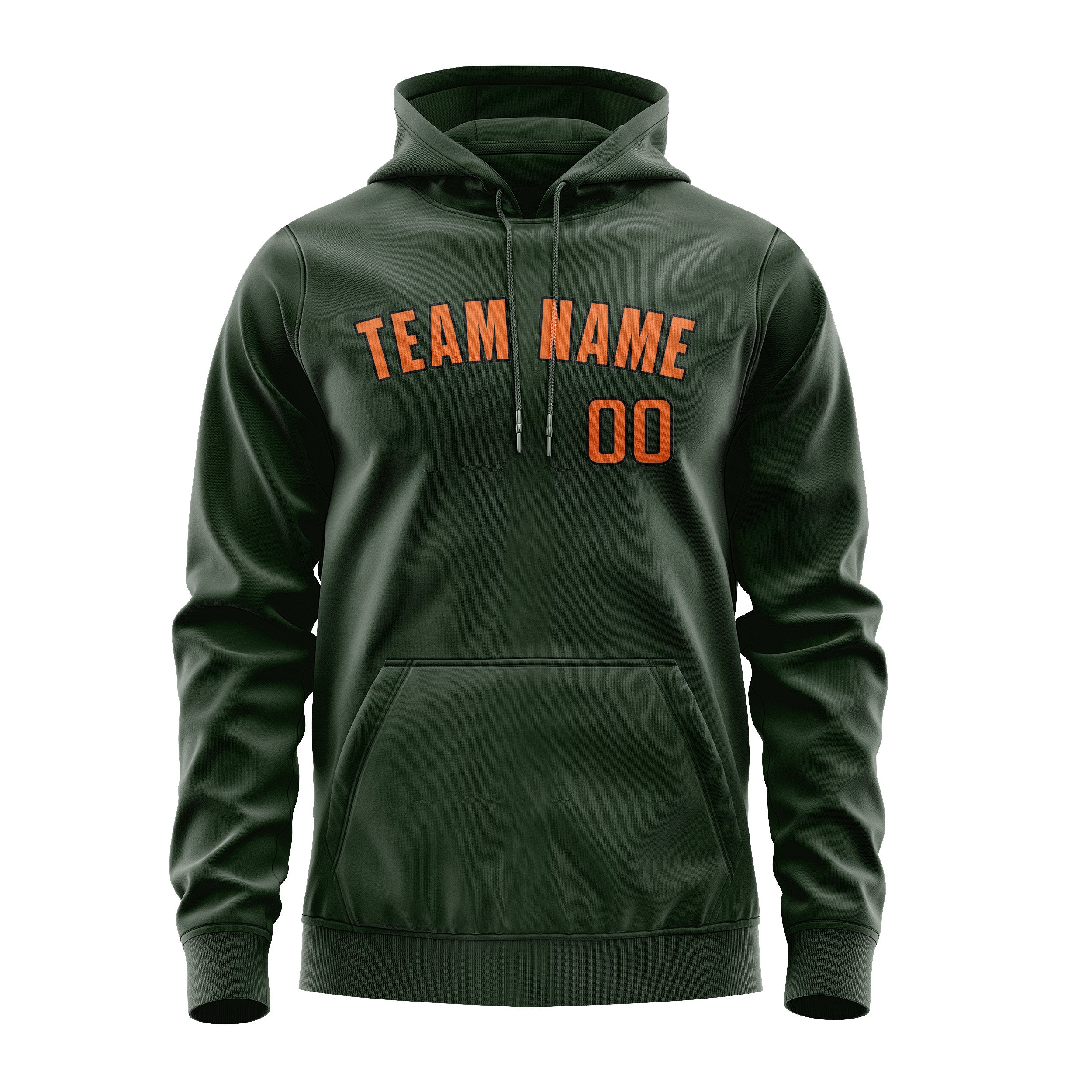 Maßgeschneidertes Tannengrün Orange Hoodie