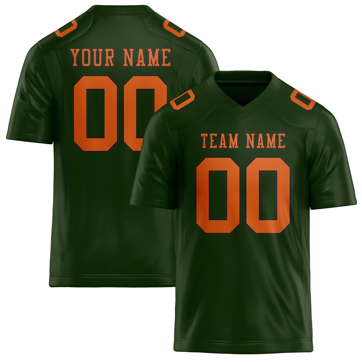 Maßgeschneidertes Professionelles Tannengrün Orange Rugbytrikot
