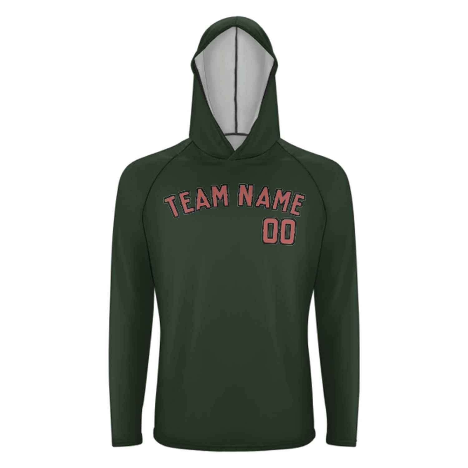 Maßgeschneidertes Tannengrün Kupferrose UV-Hoodie
