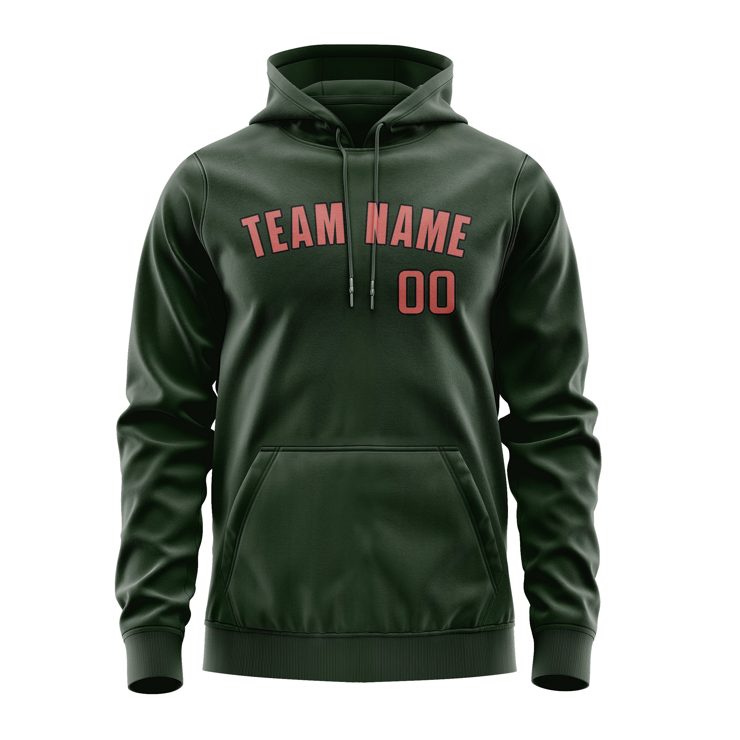 Maßgeschneidertes Tannengrün Kupferrose Hoodie