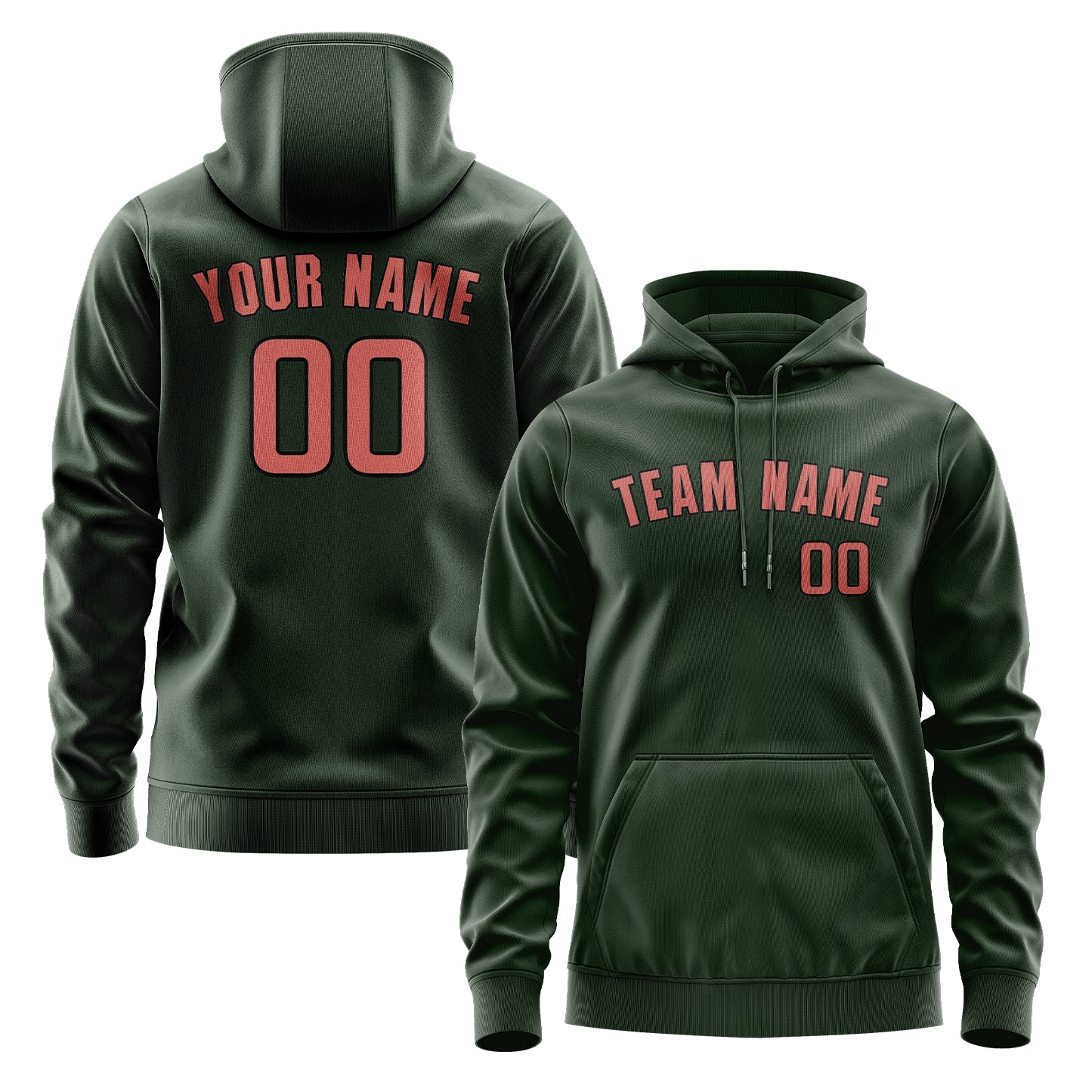 Maßgeschneidertes Tannengrün Kupferrose Hoodie
