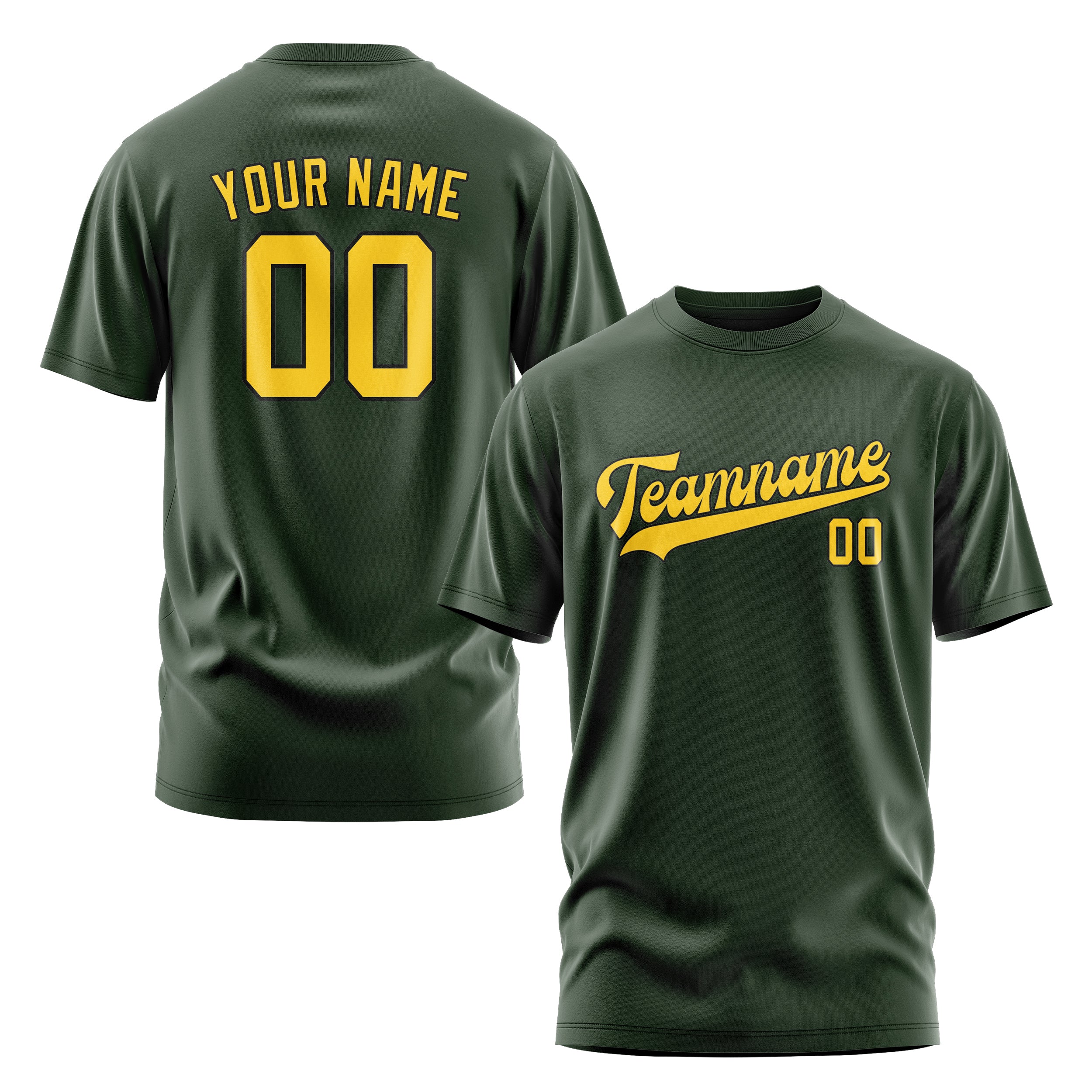 Maßgeschneidertes Tannengrün Gold T-Shirt