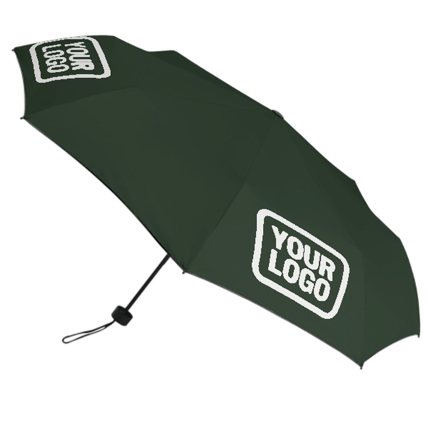 Maßgeschneidertes Tannengrün Weiß Automatik-Regenschirm
