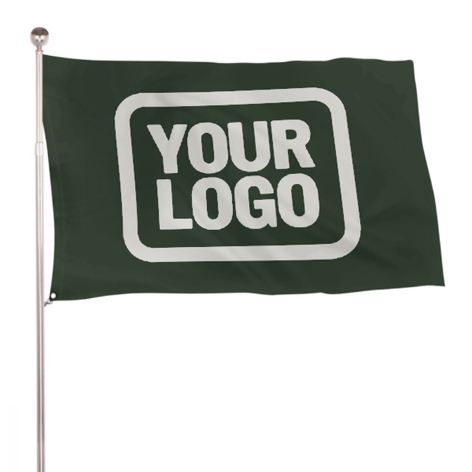 Maßgeschneidertes Tannengrün Weiß Flagge