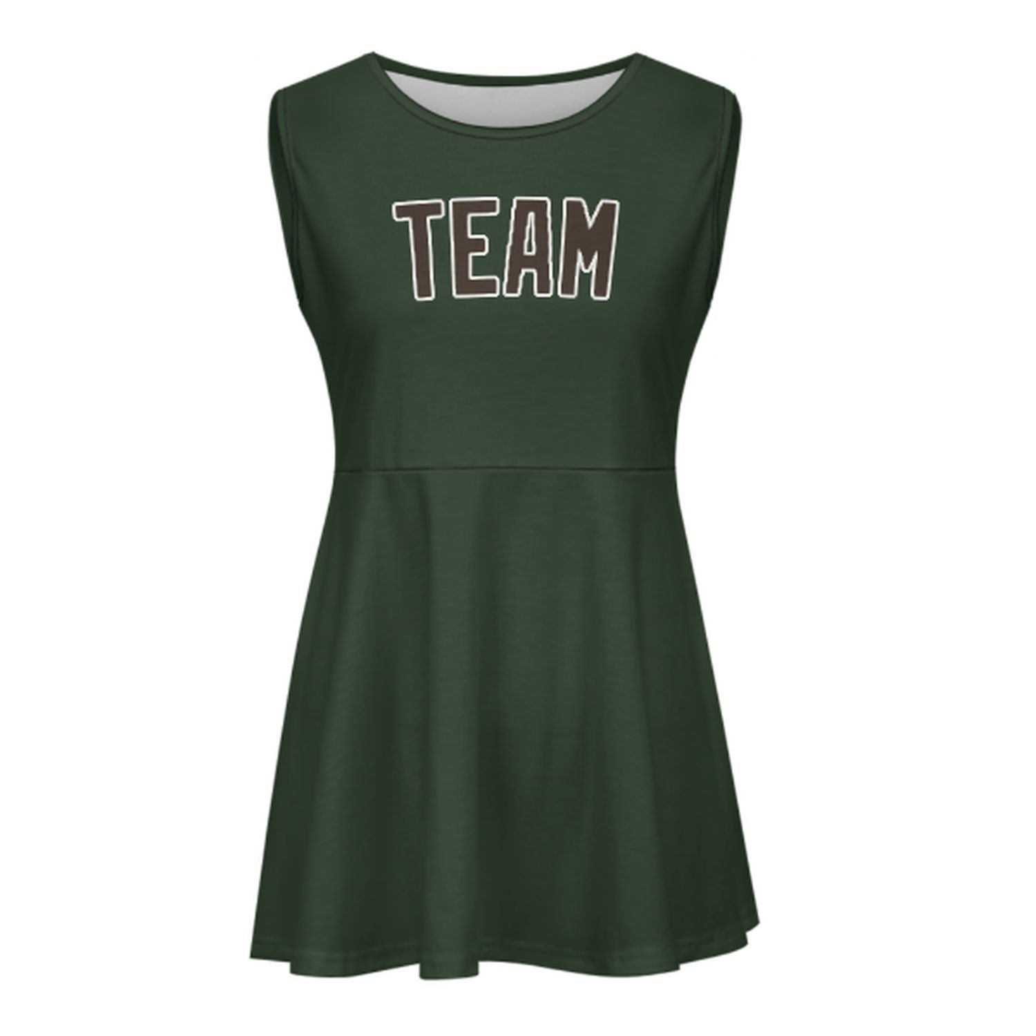 Abito da cheerleader marrone verde abete su misura