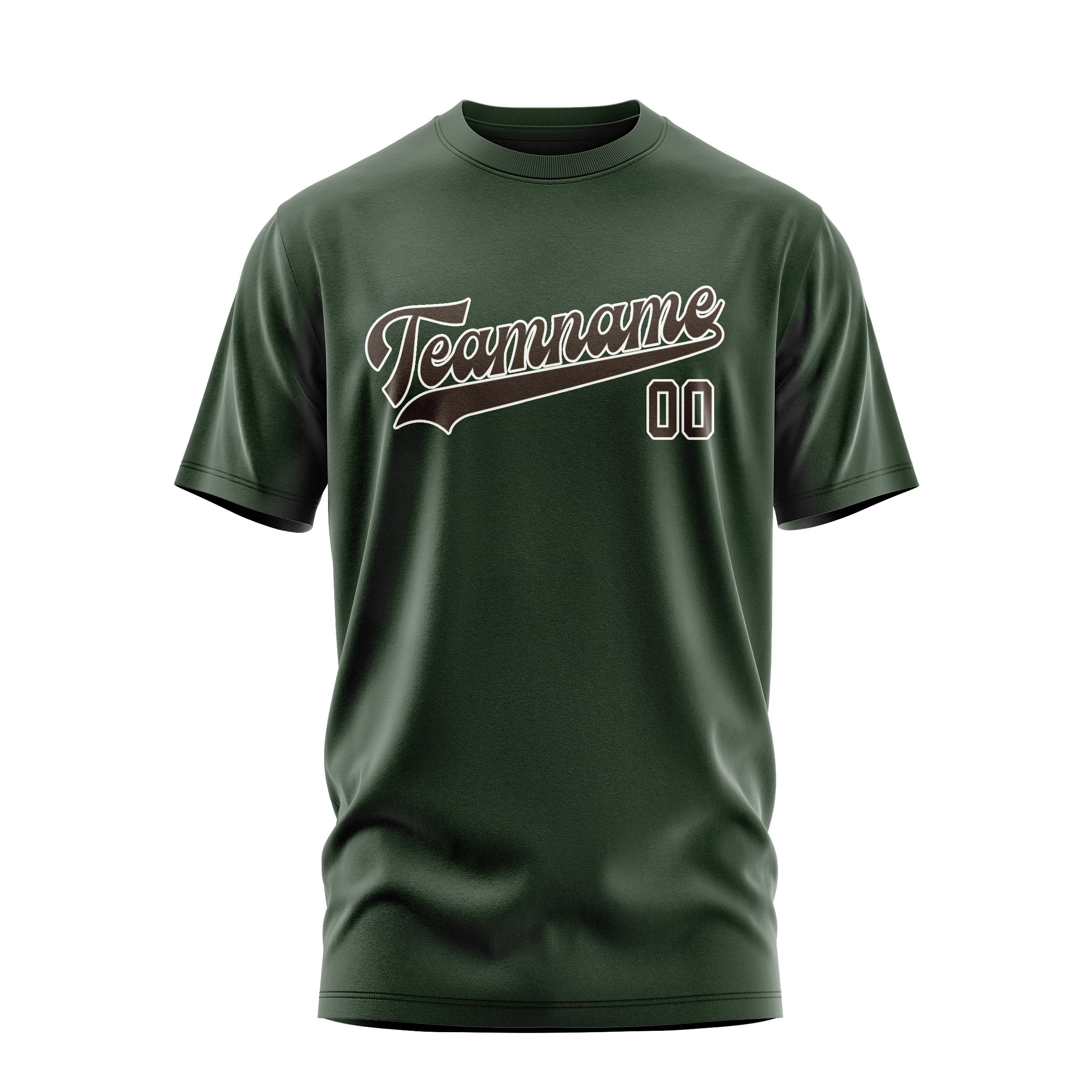 Maßgeschneidertes Tannengrün Braun T-Shirt