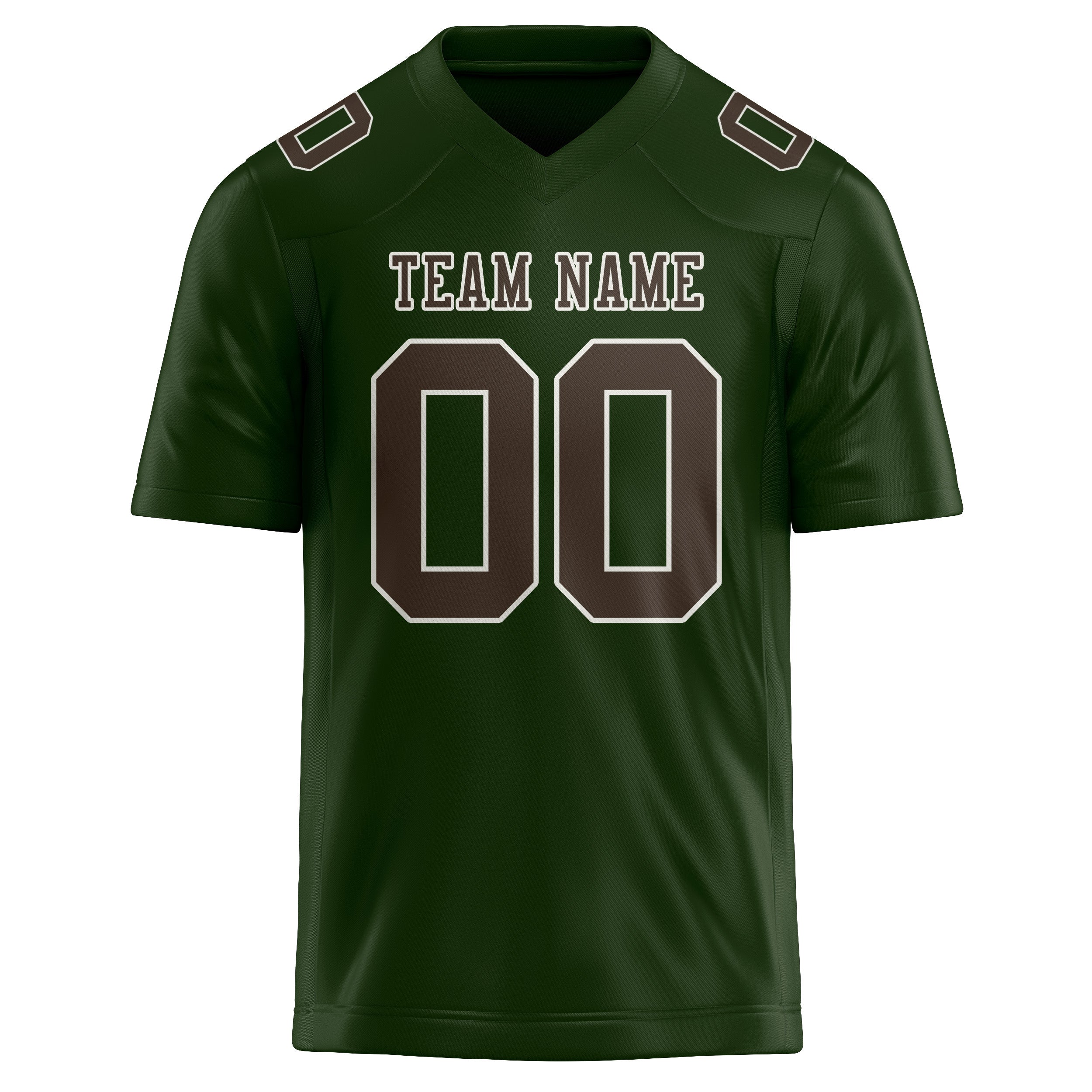 Maßgeschneidertes Professionelles Tannengrün Braun Rugbytrikot