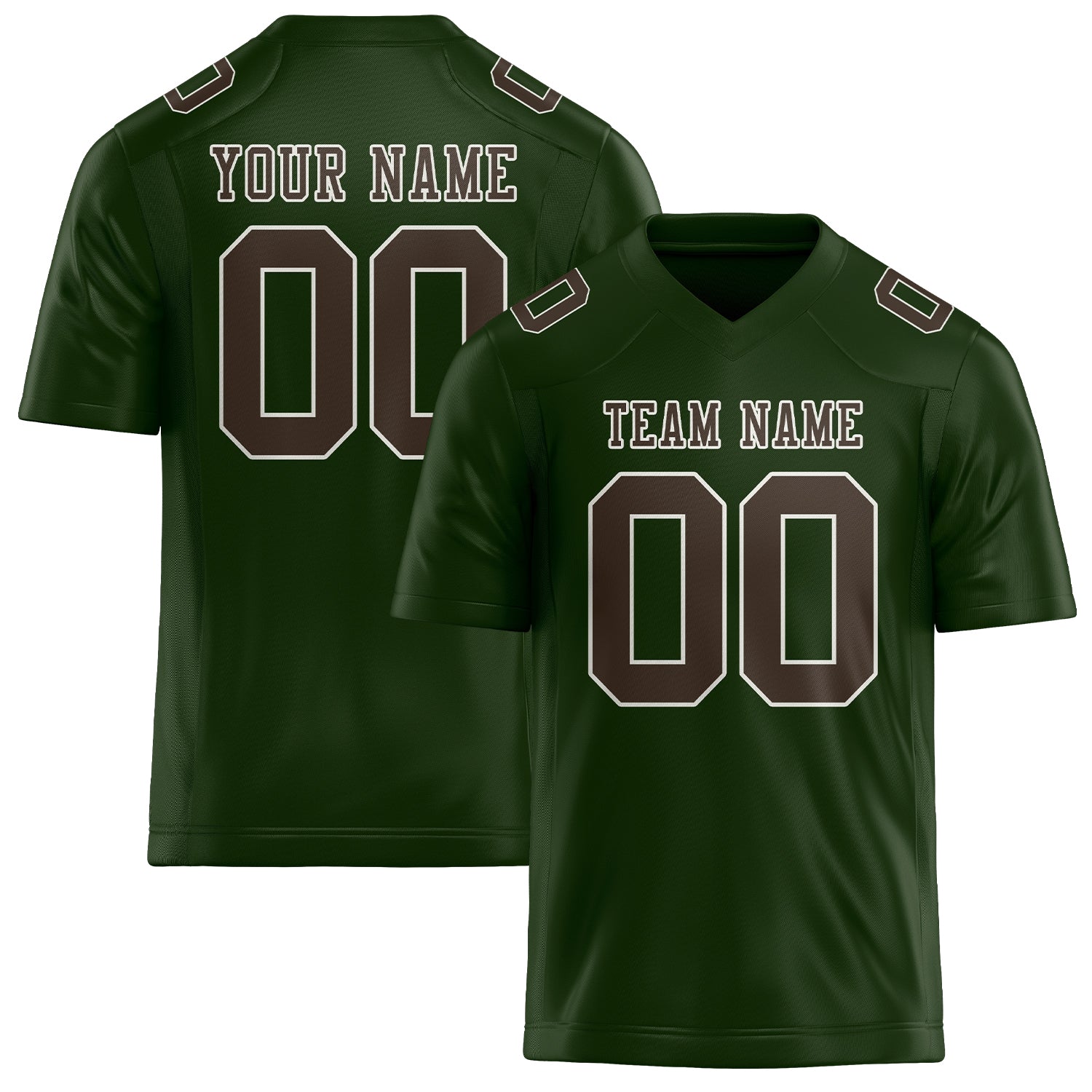 Maßgeschneidertes Professionelles Tannengrün Braun Rugbytrikot