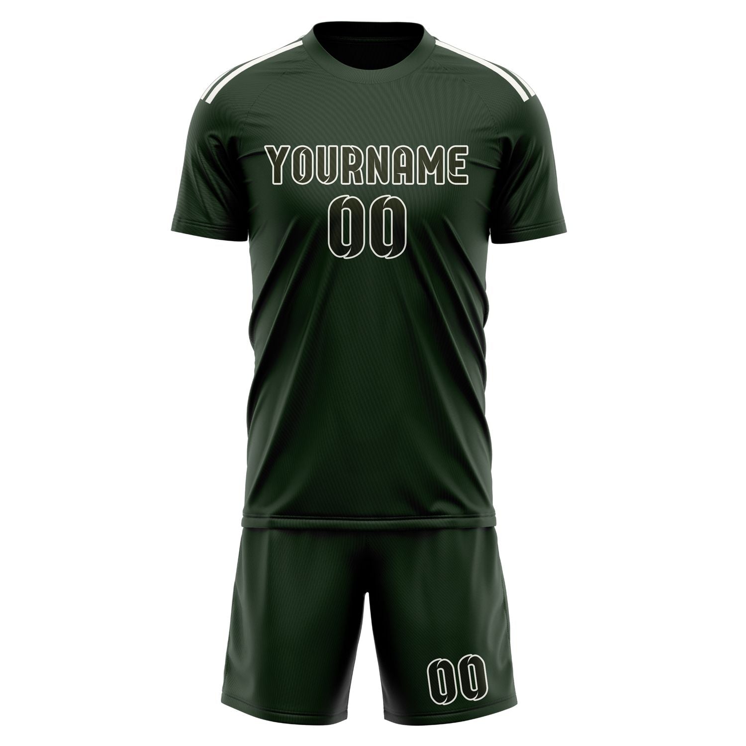 Maßgeschneidertes Professionelles Tannengrün Dunkles Oliv Fußballtrikot-Set