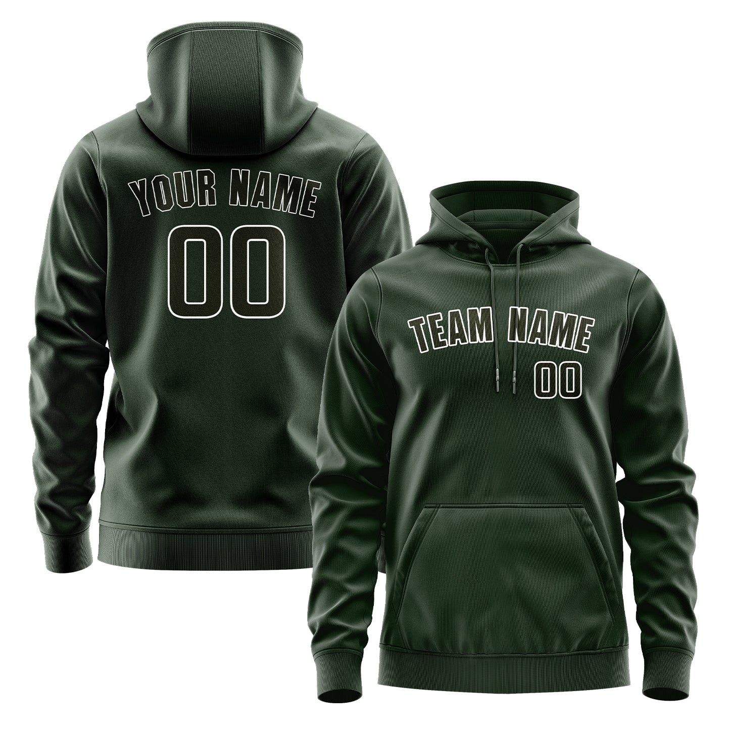 Maßgeschneidertes Tannengrün Dunkles Oliv Hoodie