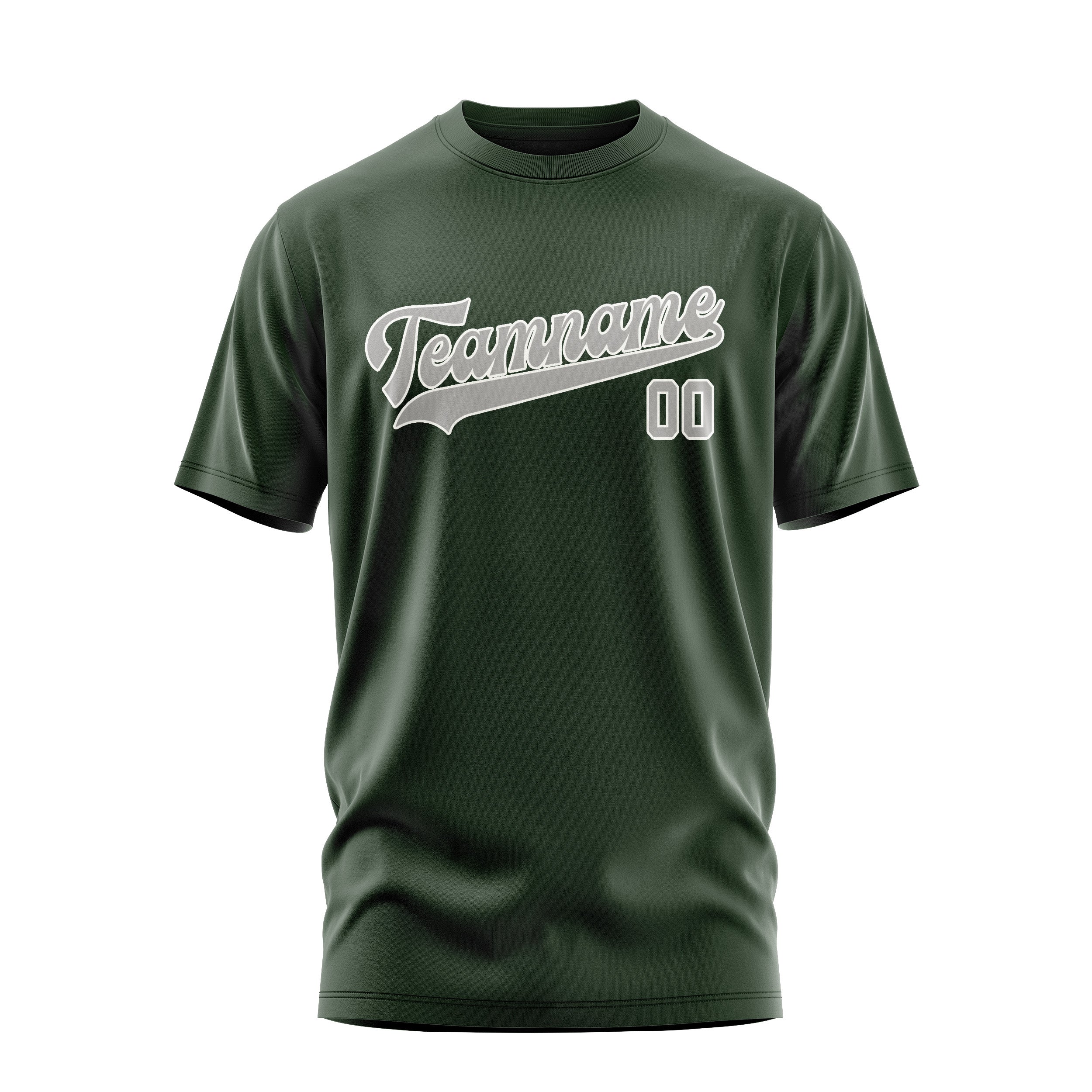 Maßgeschneidertes Tannengrün Grau T-Shirt