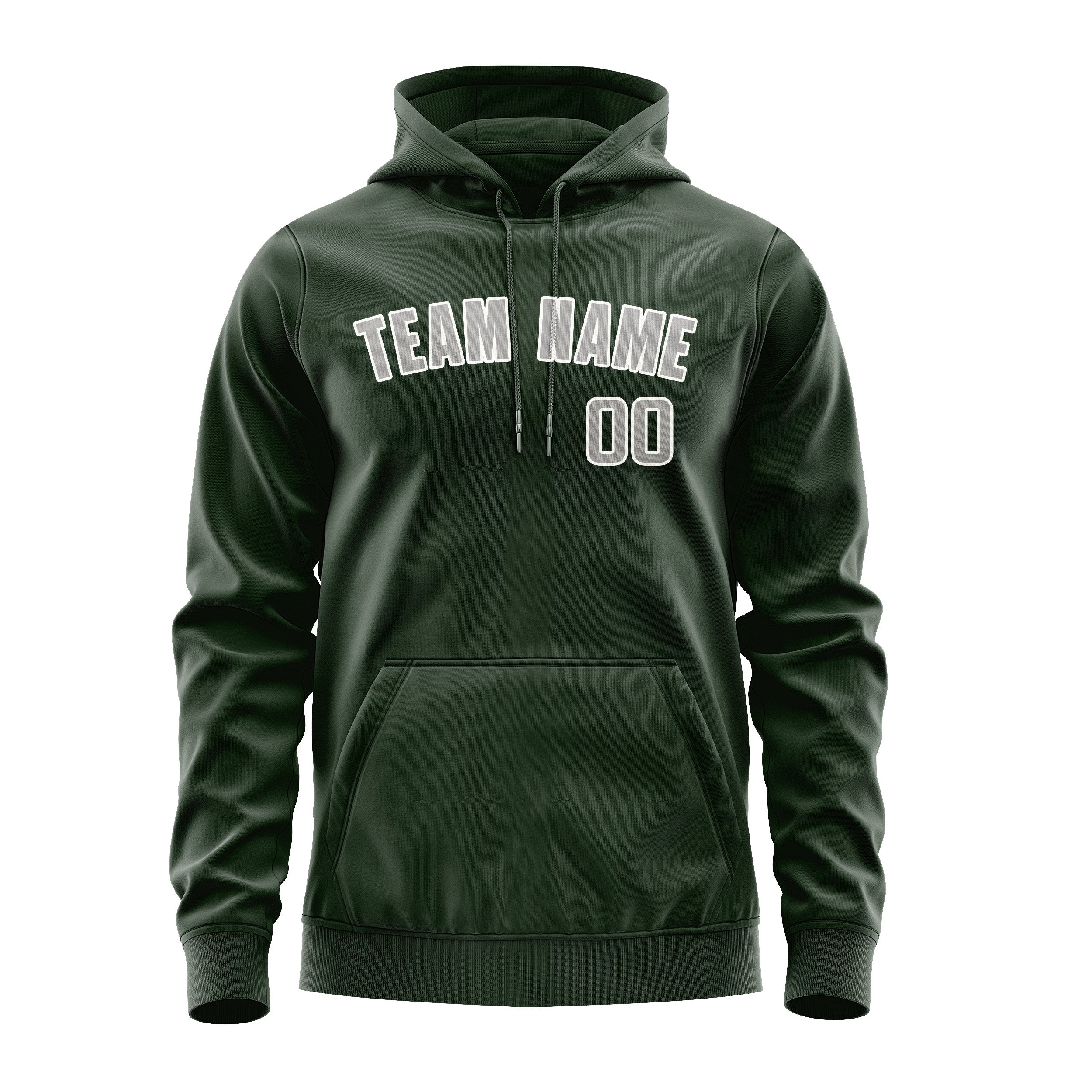 Maßgeschneidertes Tannengrün Grau Hoodie