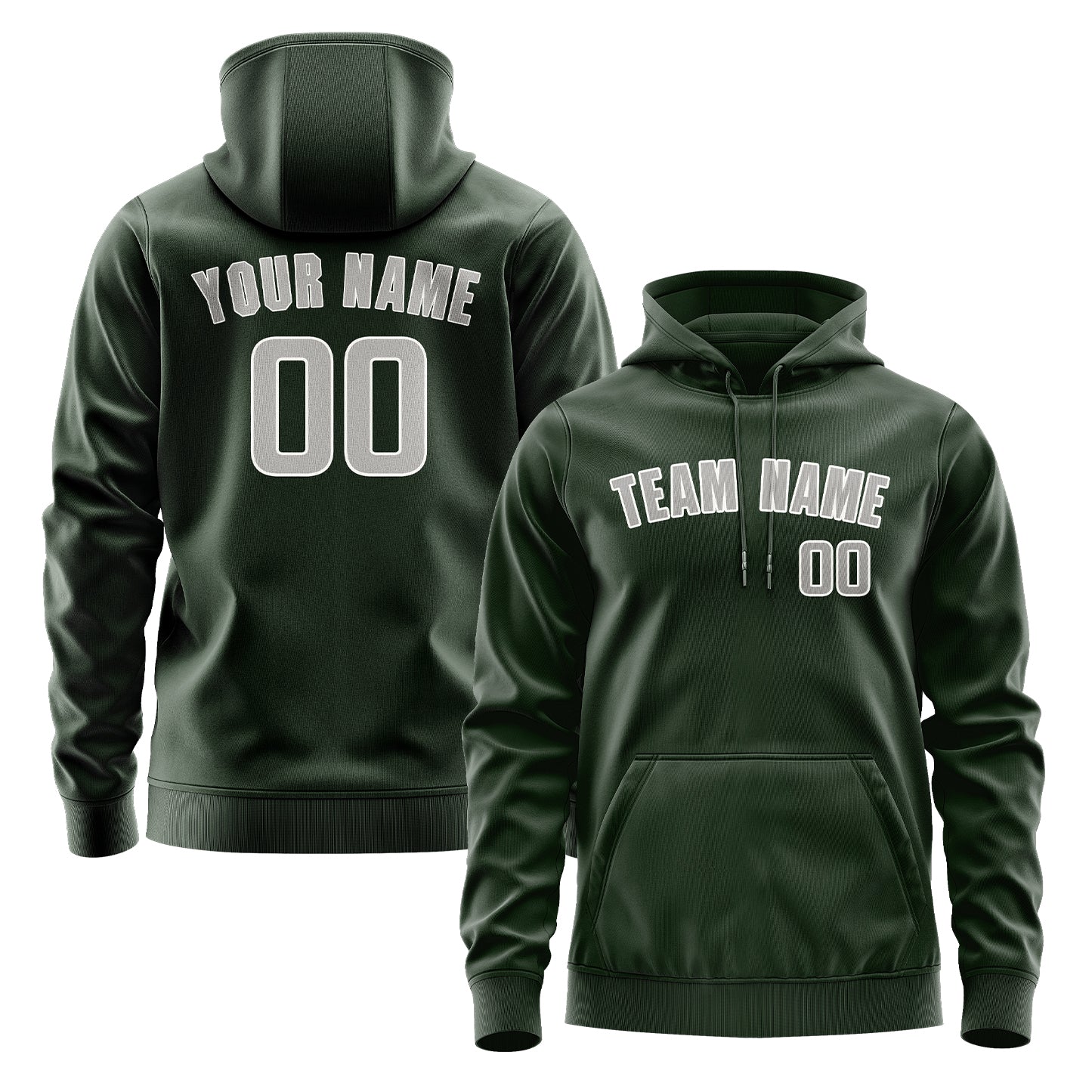 Maßgeschneidertes Tannengrün Grau Hoodie