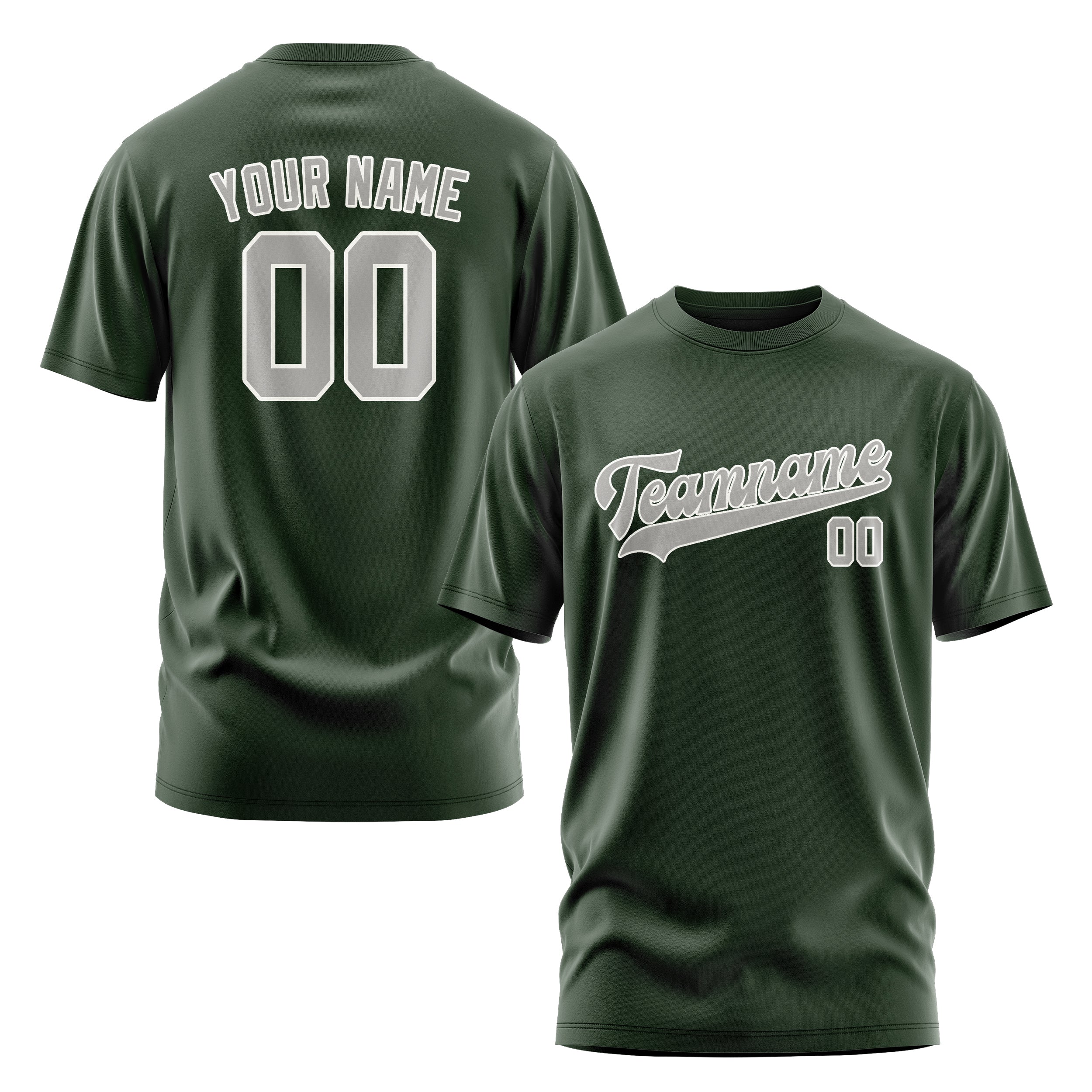 Maßgeschneidertes Tannengrün Grau T-Shirt