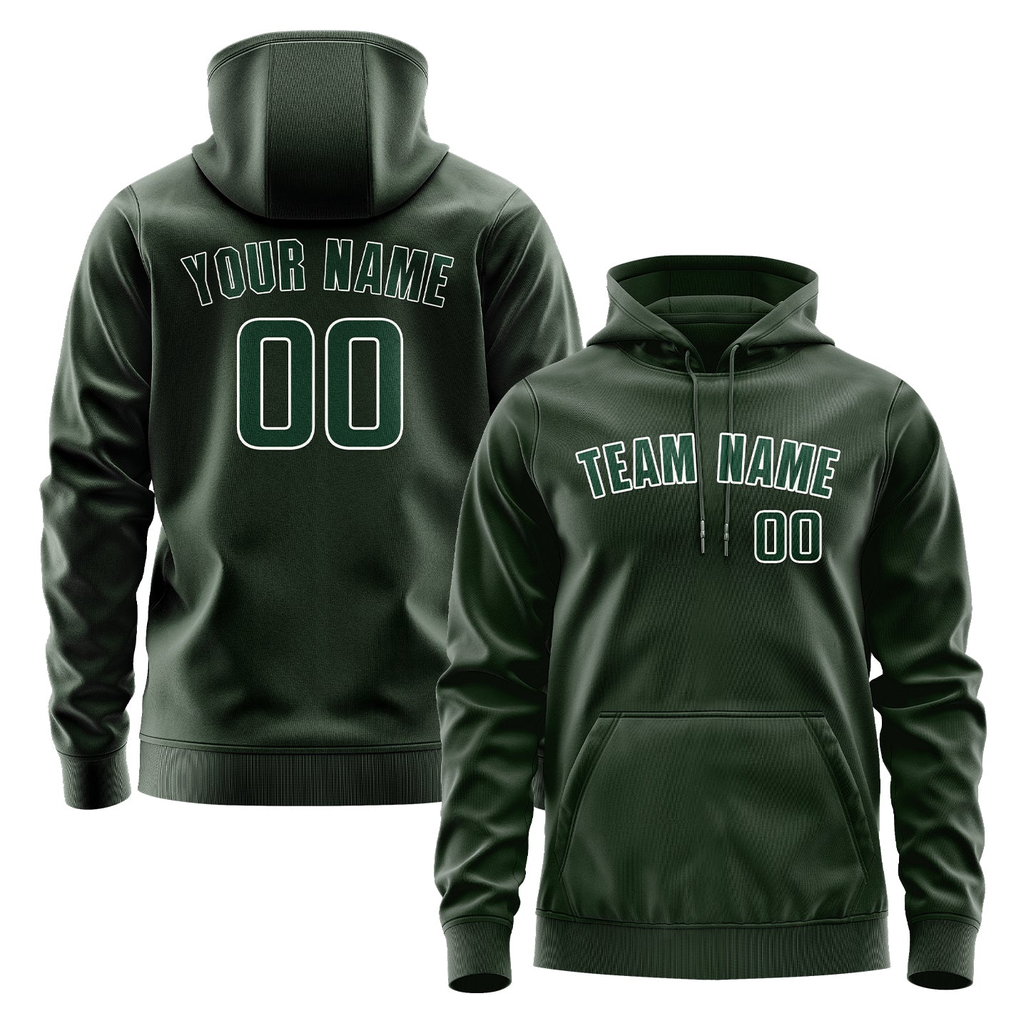 Maßgeschneidertes Tannengrün Moosgrün Hoodie