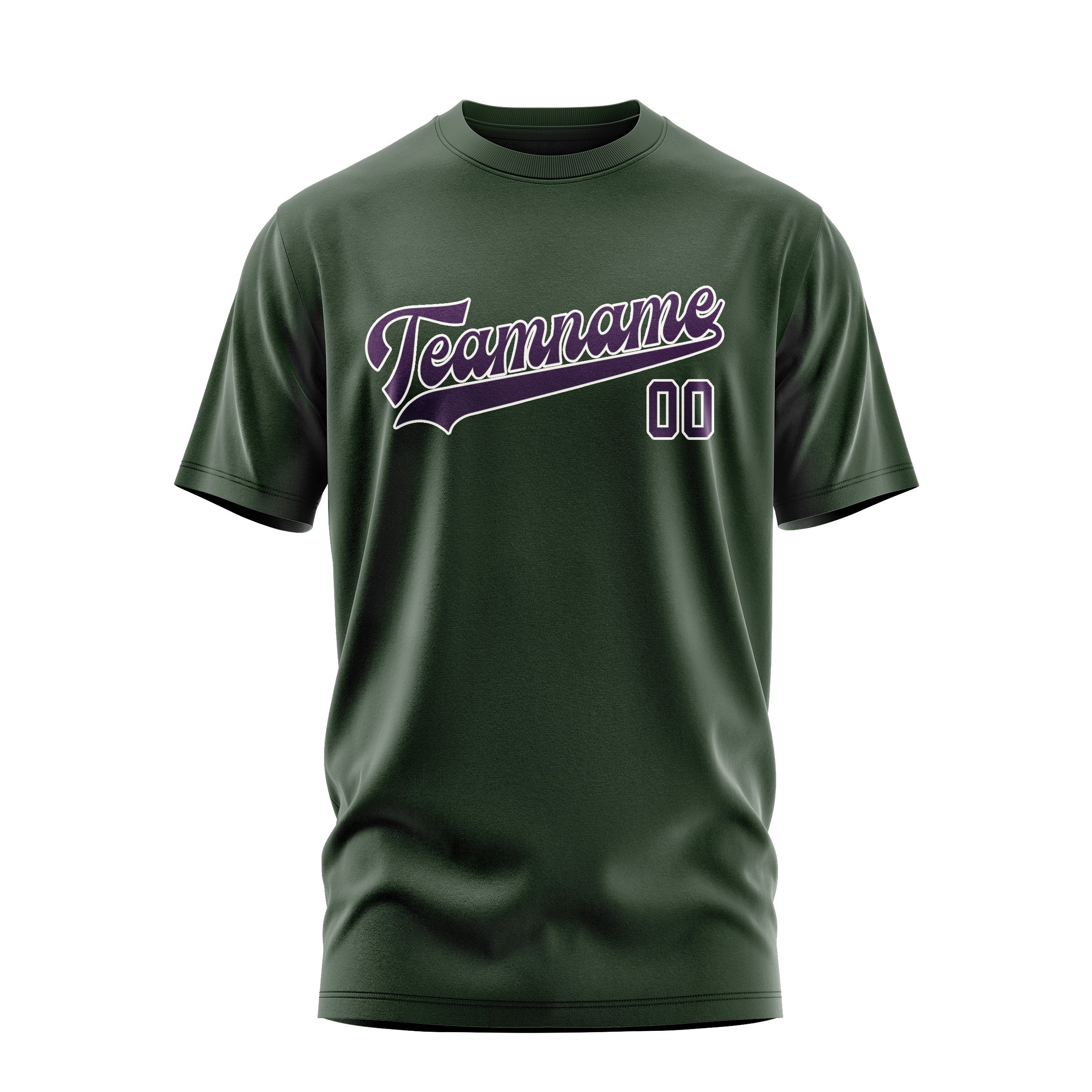 Maßgeschneidertes Tannengrün Lila T-Shirt
