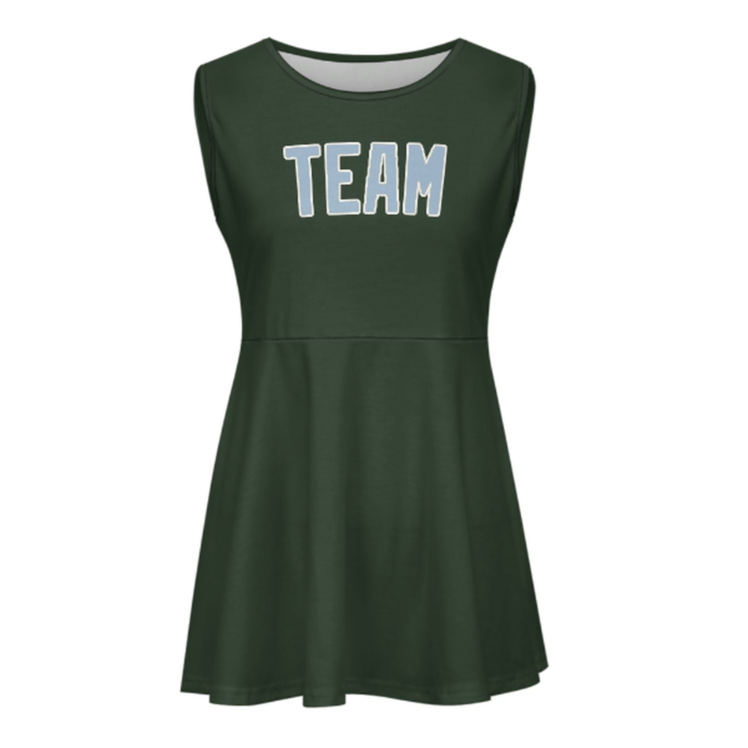 Abito da cheerleader azzurro chiaro verde pino su misura