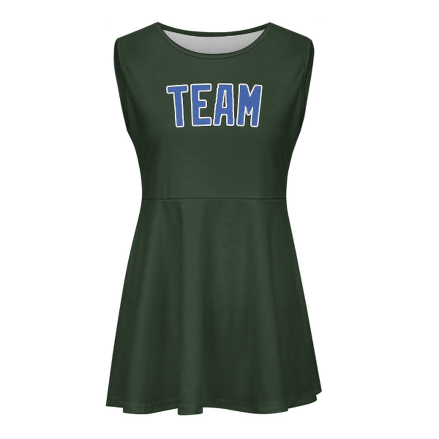 Abito da cheerleader su misura verde pino e azzurro cielo