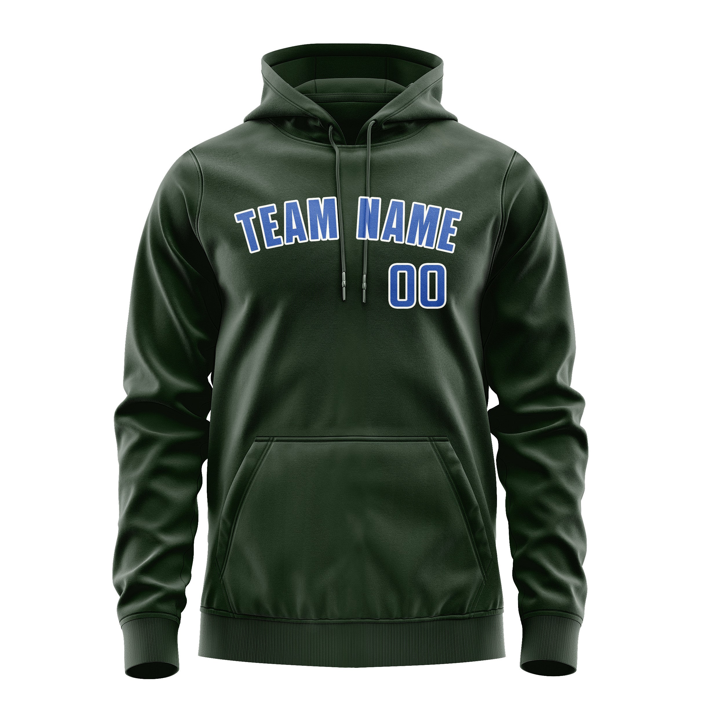 Maßgeschneidertes Tannengrün Himmelblau Hoodie