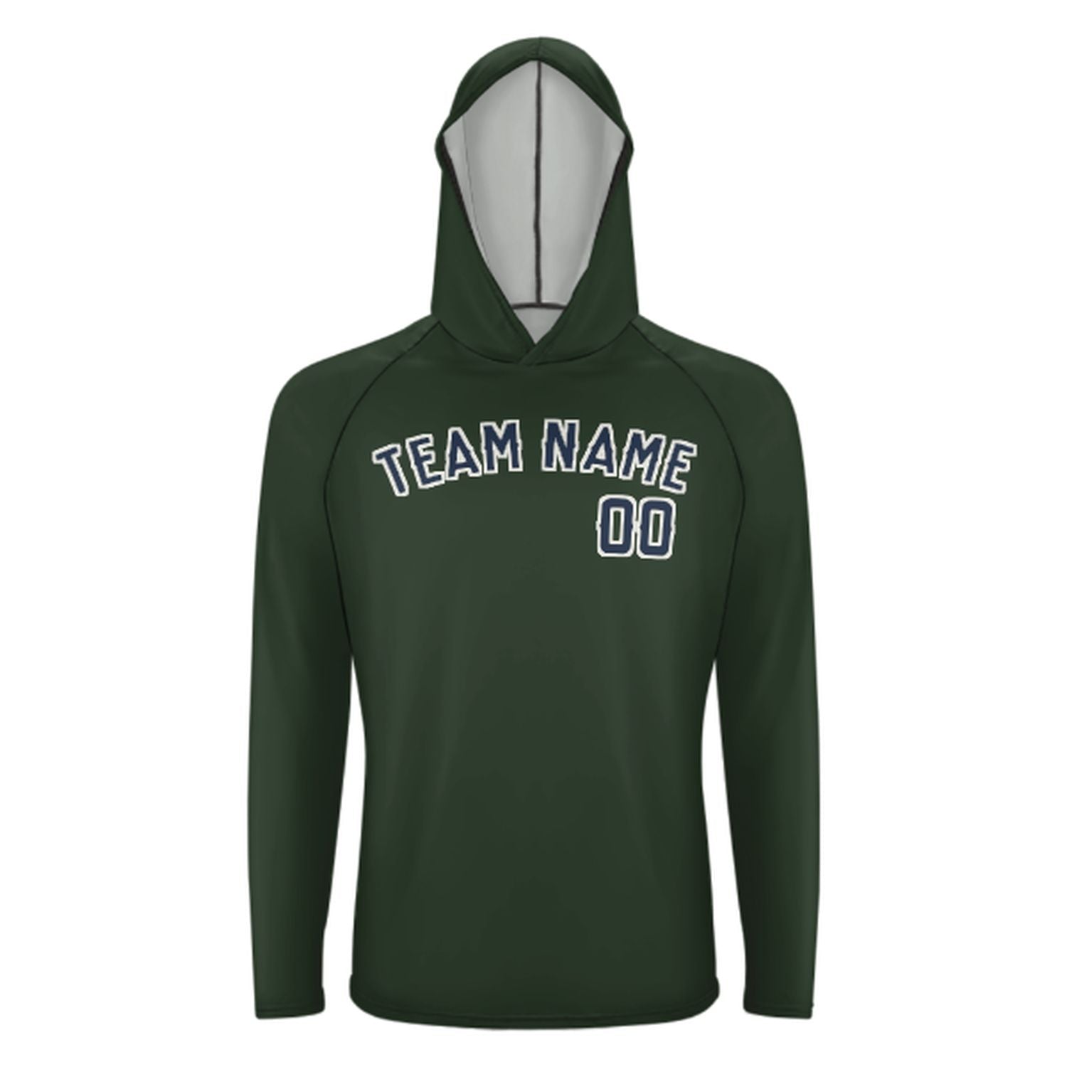 Prilagođeni fir-zeleni marineblau Uv-Hoodie