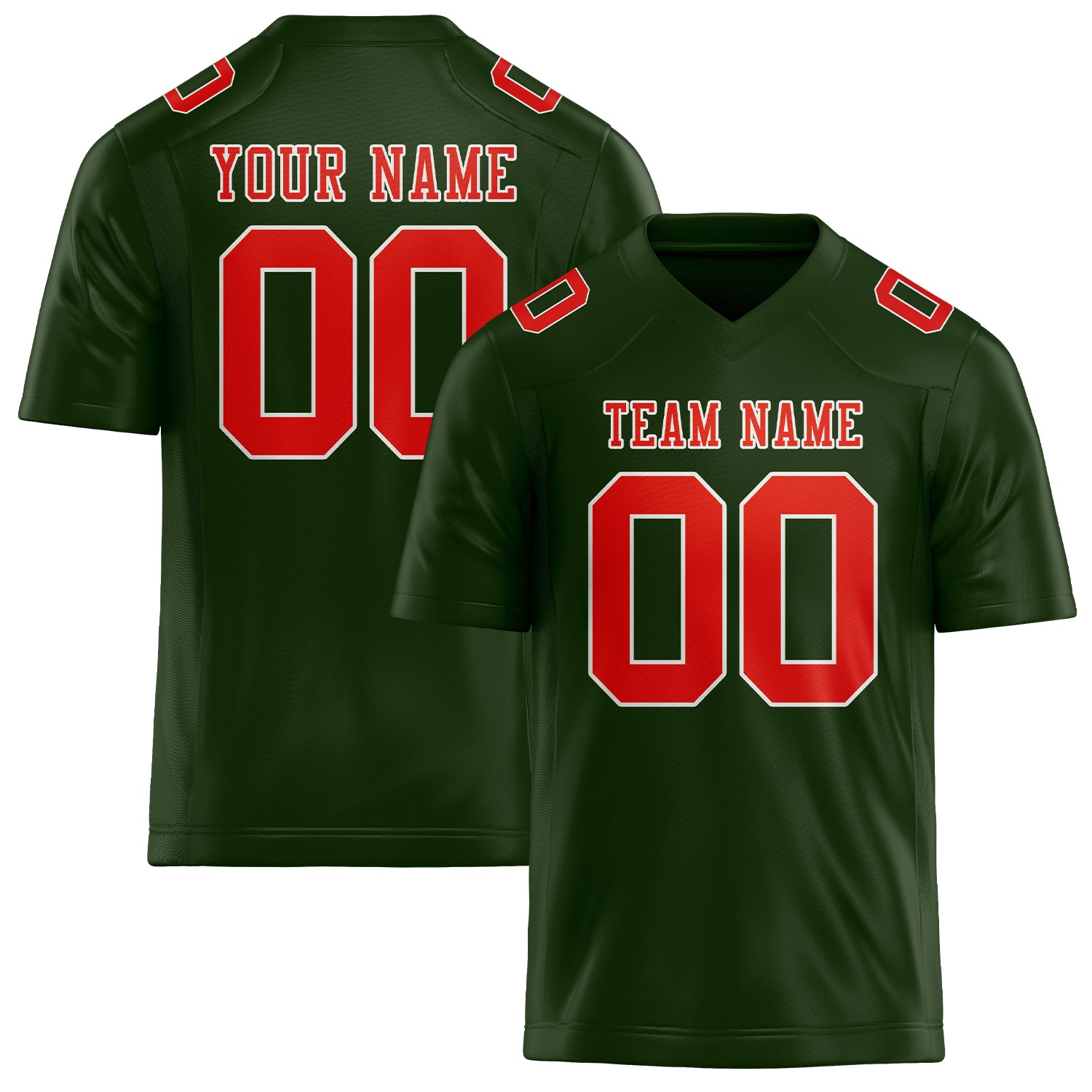 Maßgeschneidertes Professionelles Tannengrün Orangerot Rugbytrikot