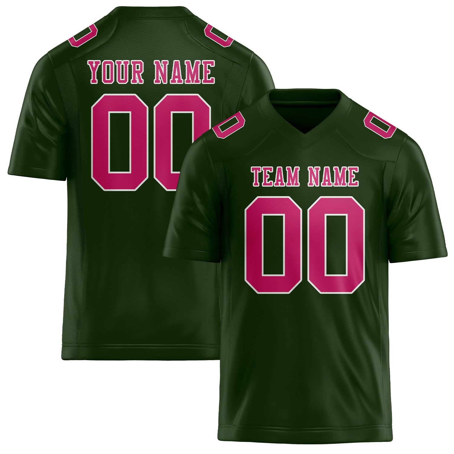 Maßgeschneidertes Professionelles Tannengrün Rosarot Rugbytrikot