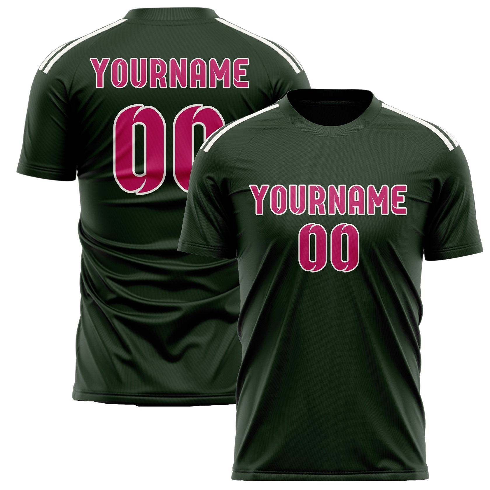 Benutzerdefiniertes Professionelles Tannengrün Rosarot Fußballtrikot