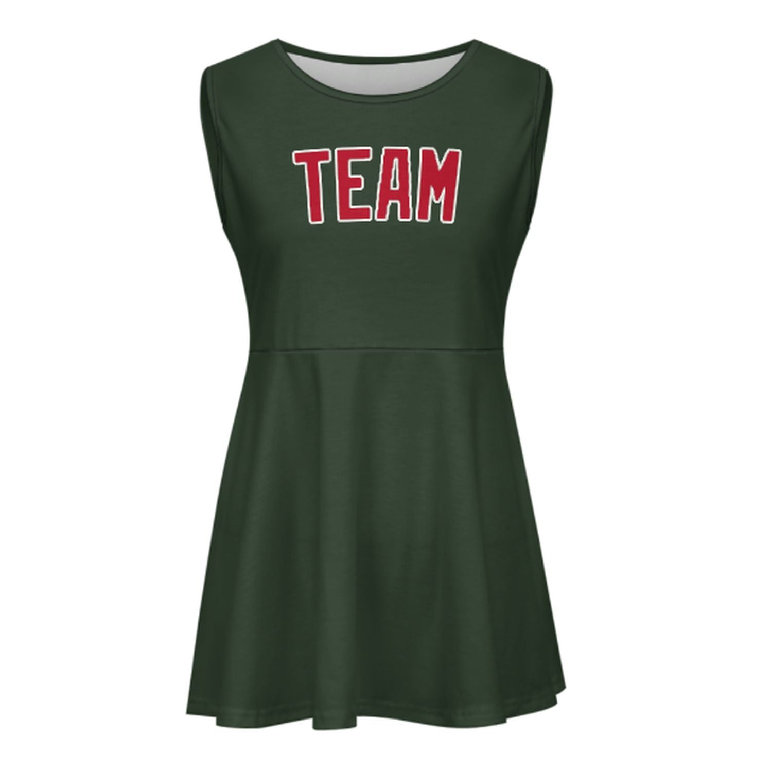 Abito da cheerleader rosso verde pino su misura