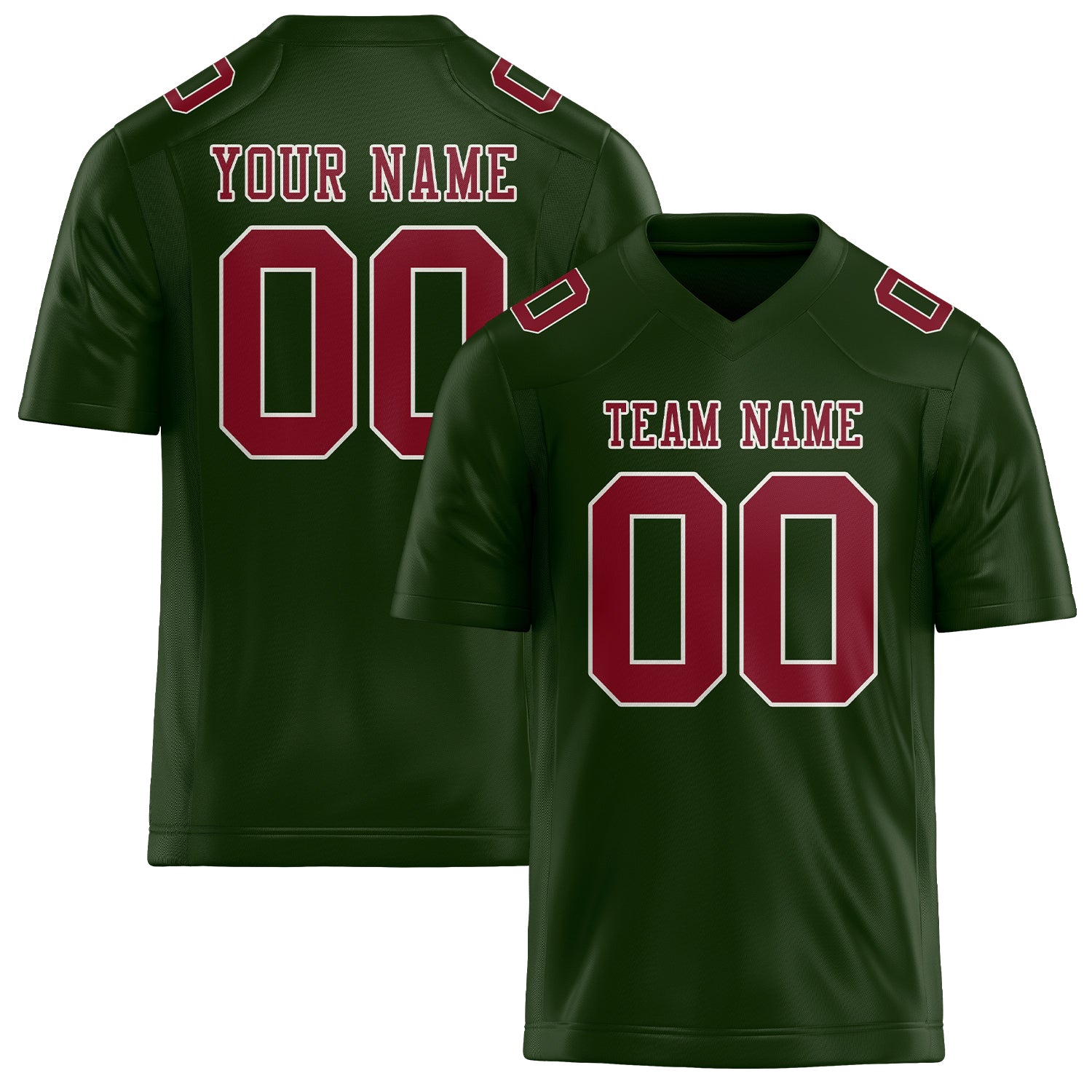 Maßgeschneidertes Professionelles Tannengrün Karmesinrot Rugbytrikot