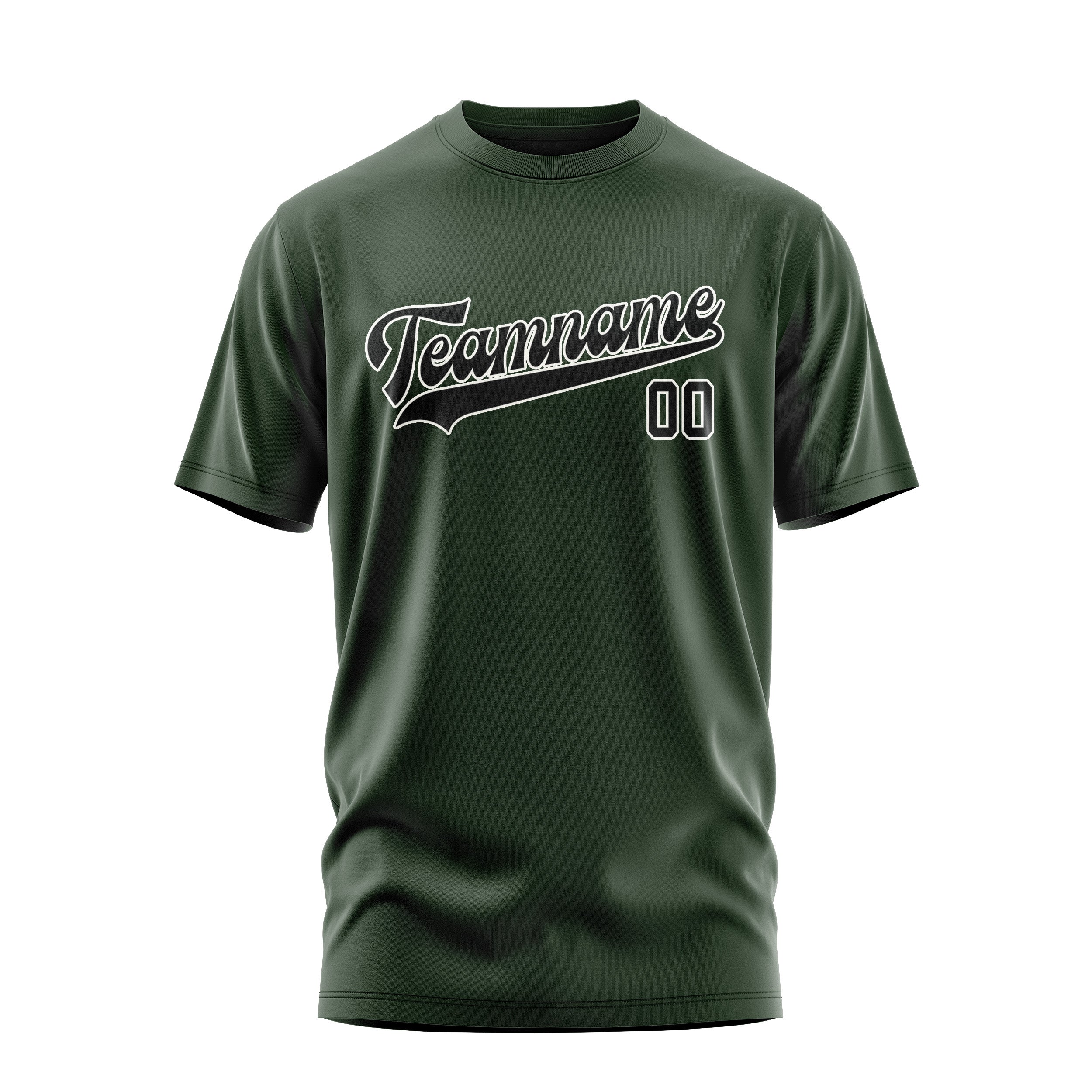 Maßgeschneidertes Tannengrün Schwarz T-Shirt