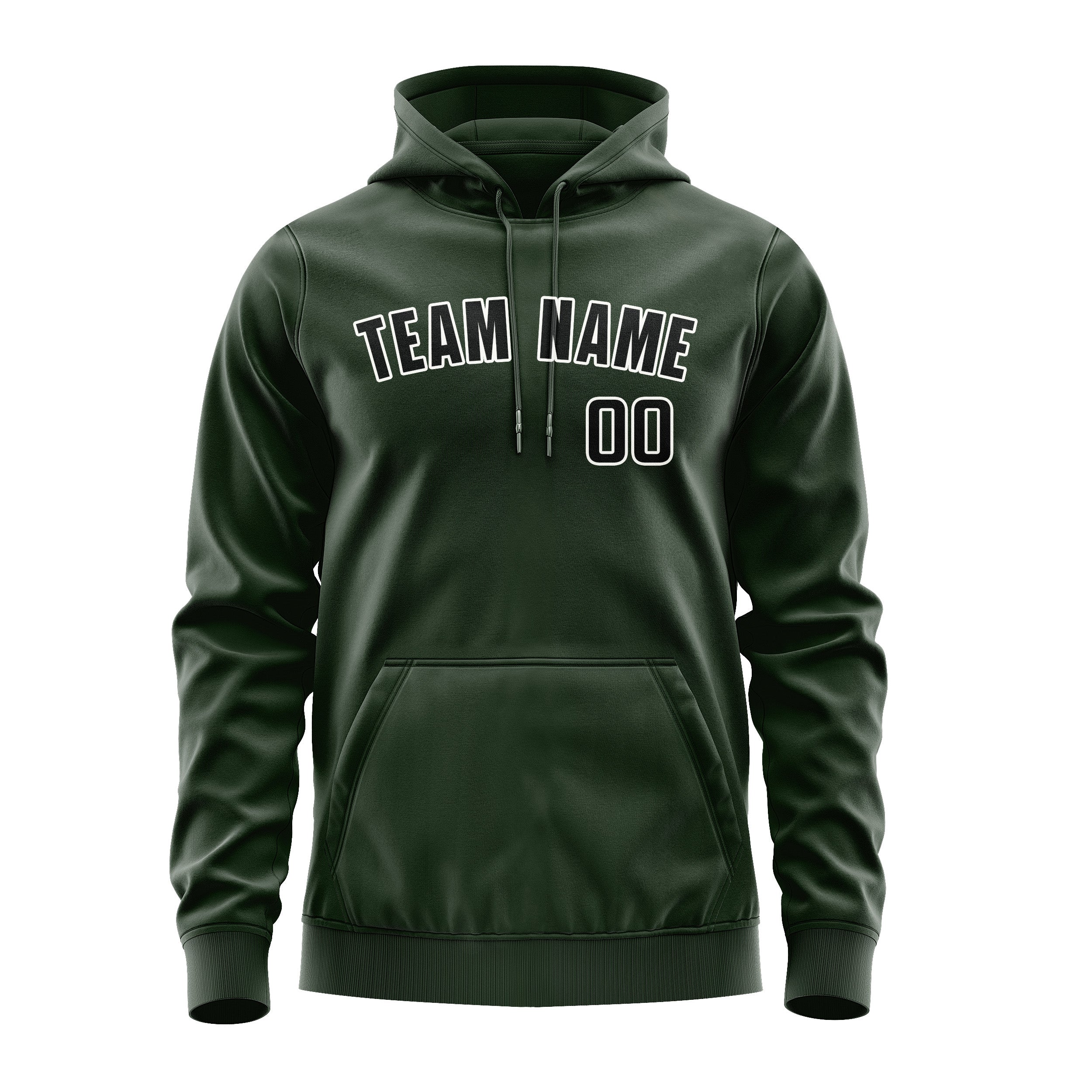 Maßgeschneidertes Tannengrün Schwarz Hoodie