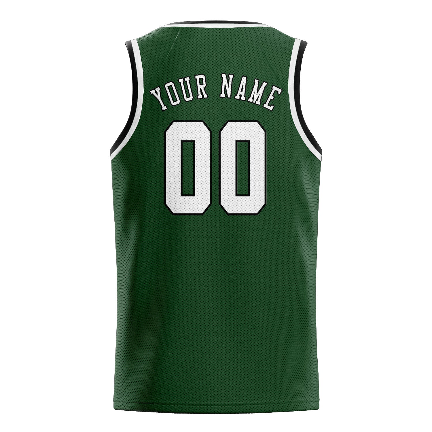 Benutzerdefiniertes Professionelles Tannengrün Weiß Basketballtrikot