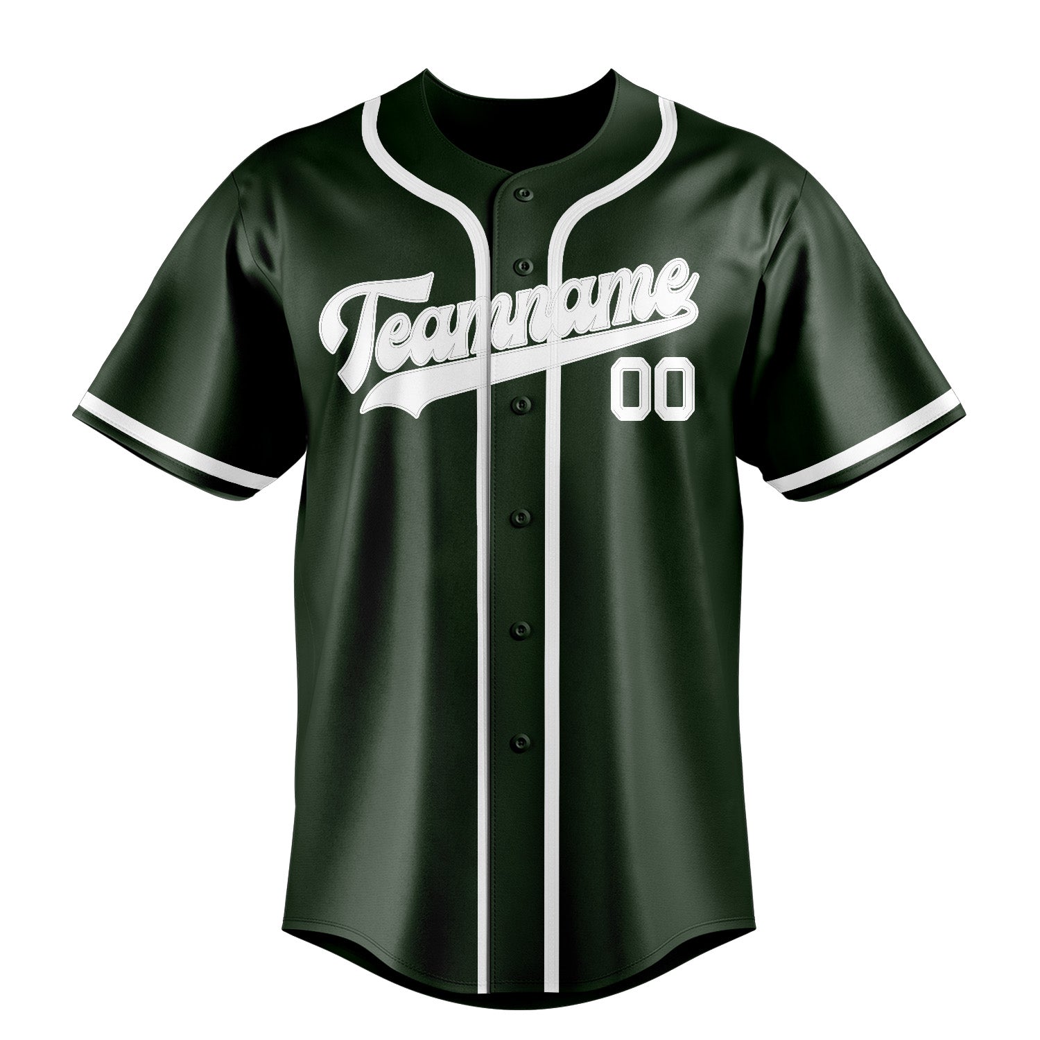Benutzerdefiniertes Professionelles Tannengrün Weiß Baseballtrikot