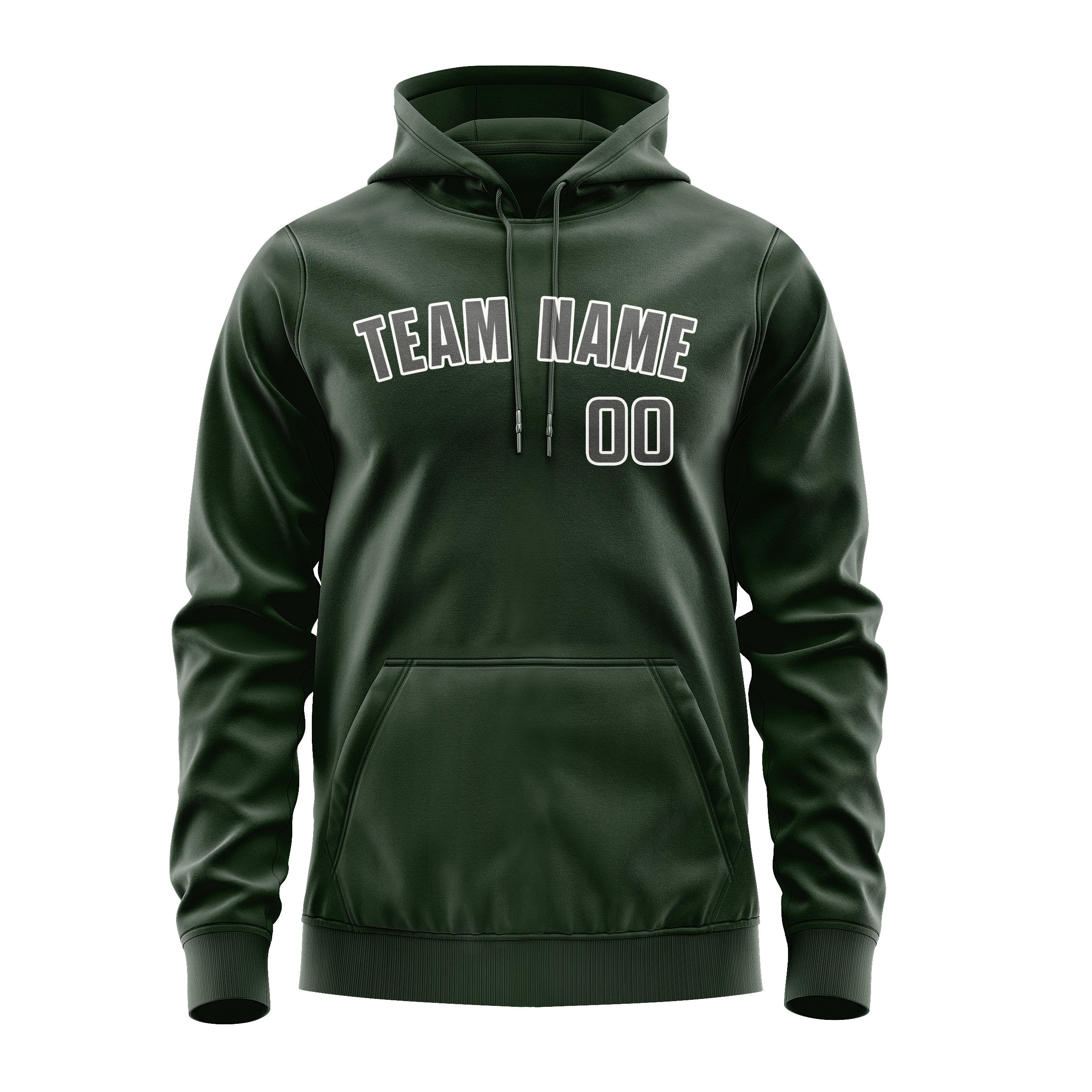 Maßgeschneidertes Tannengrün Dunkelgrau Hoodie