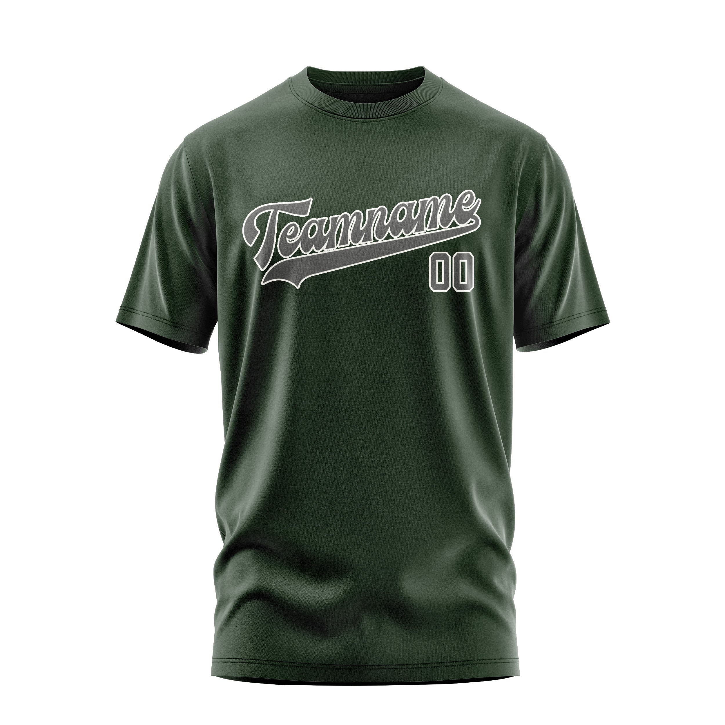 Maßgeschneidertes Tannengrün Dunkelgrau T-Shirt