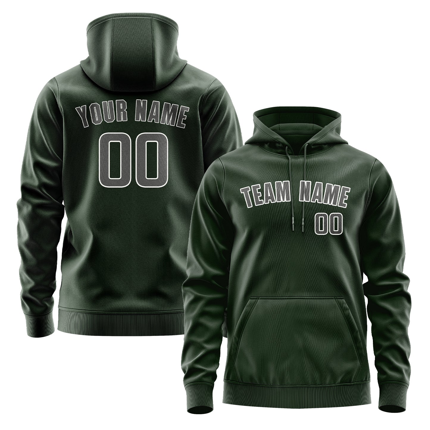 Maßgeschneidertes Tannengrün Dunkelgrau Hoodie
